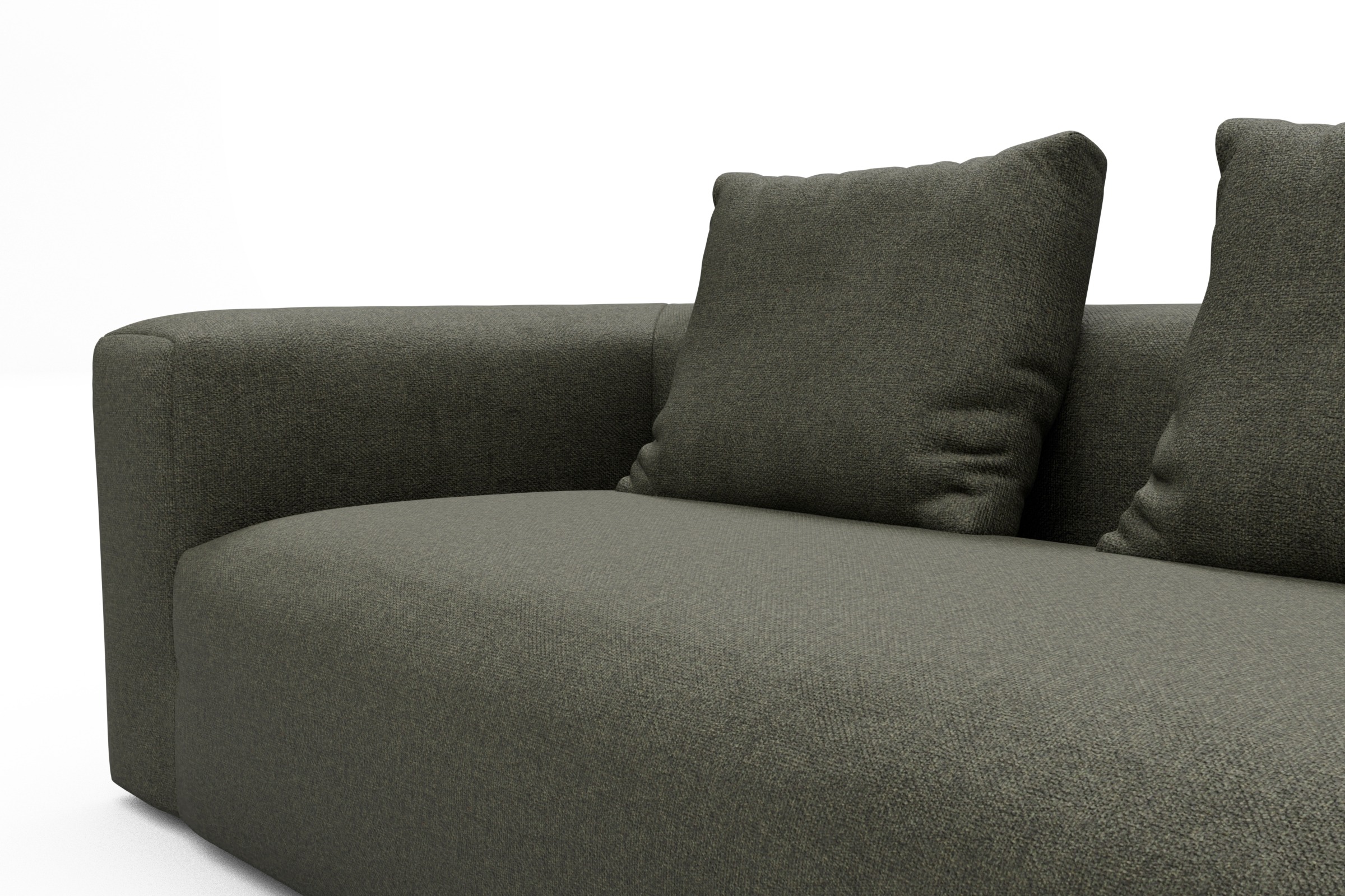 Ecksofa Fred Chaiselongue rechts mit 2,5-Sitzer Sama-Winter-Moss
