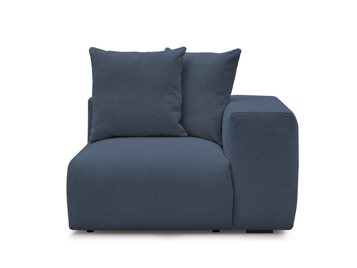 Bobochic Voltaire Sofamodul 1-Sitzer 130 × 100 cm Melange-Stoff Dunkelblau Ecke rechts