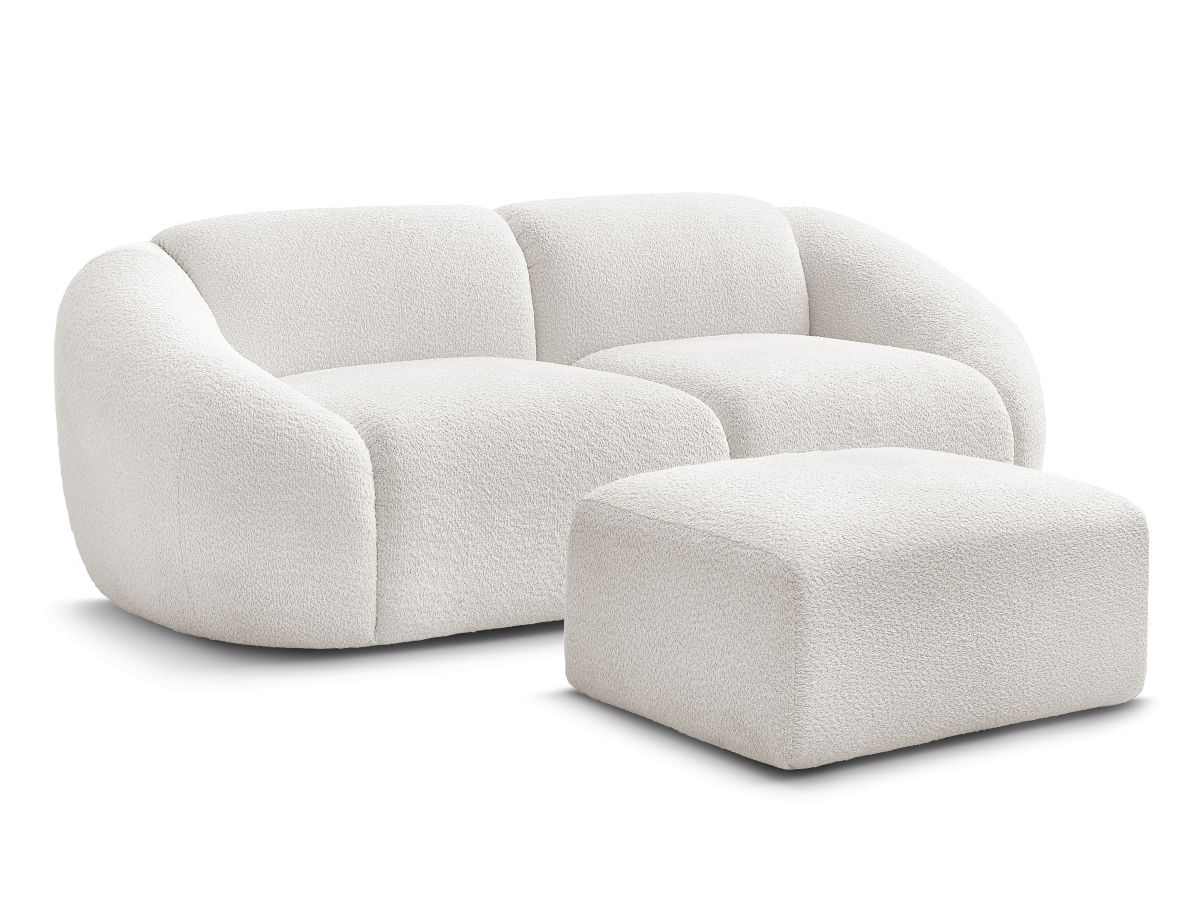 Bouclé-Stoff · Weiß