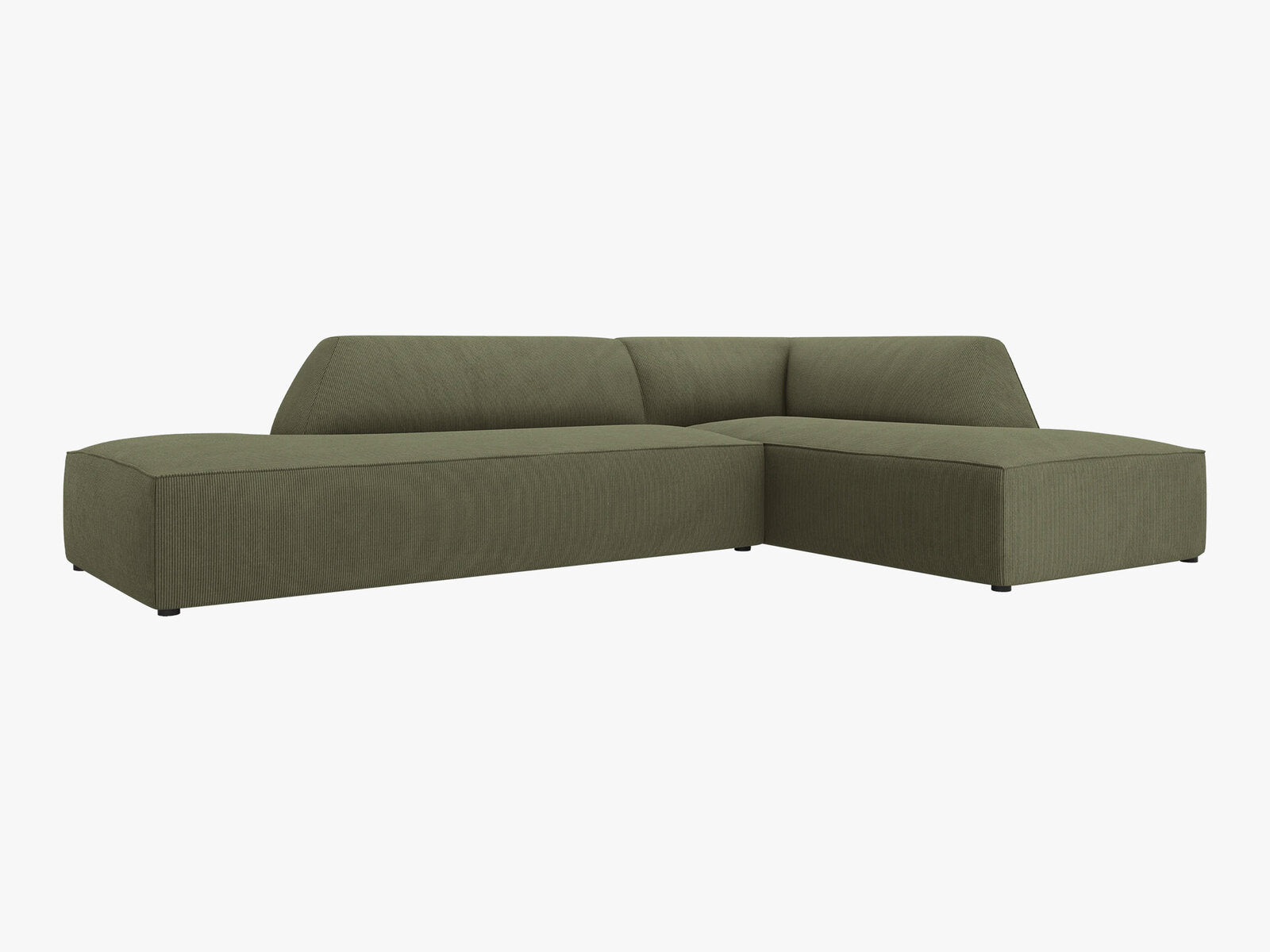 Micadoni Ecksofa Ruby 4-Sitzer Rechts Kord Scala Grün