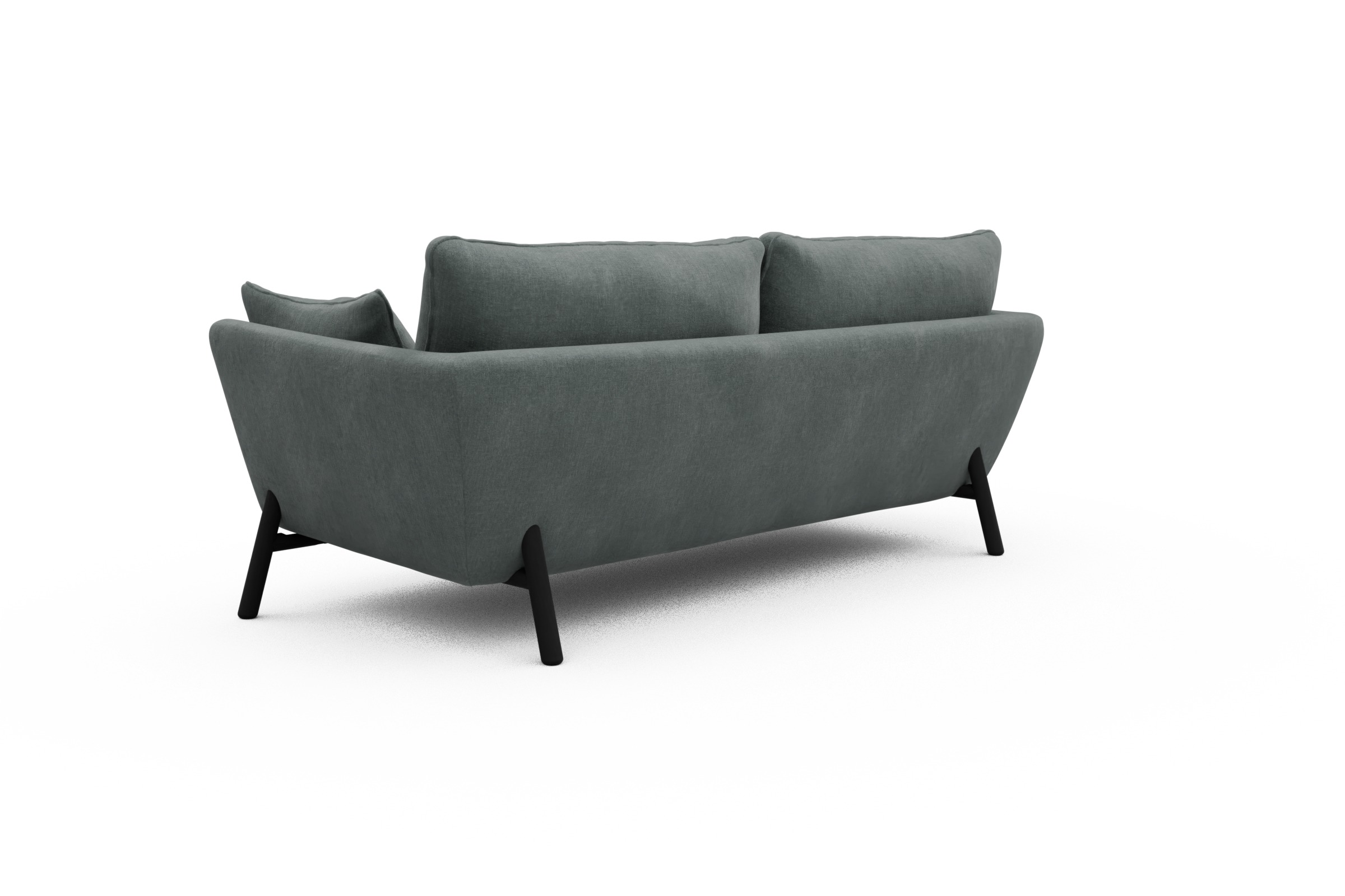 Sofa Emil 3-Sitzer Beinfarbe Eiche Schwarz Smooth-Silver-Grey