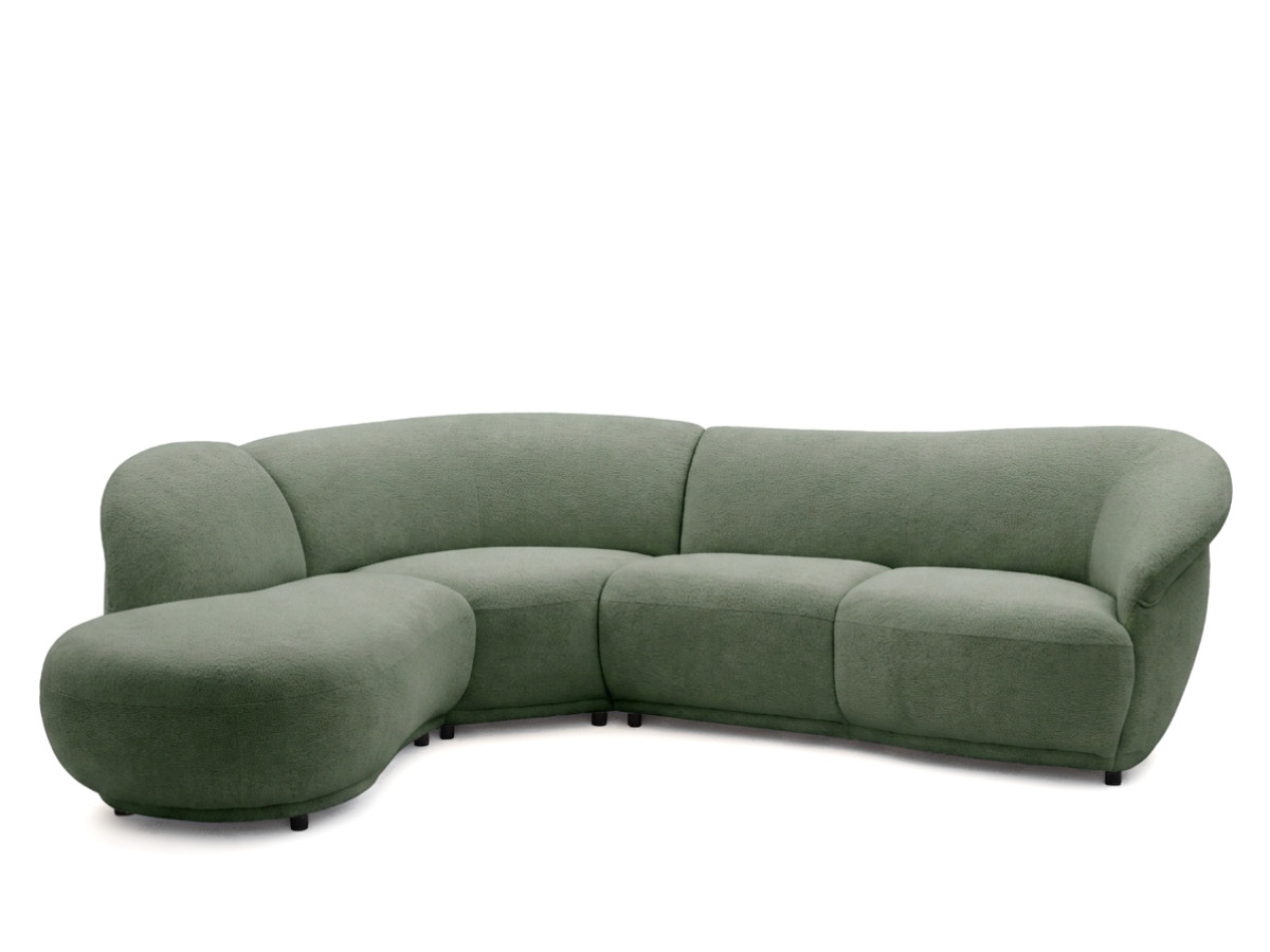 Bobochic Nora Ecksofa Chenille Grün Ecke links