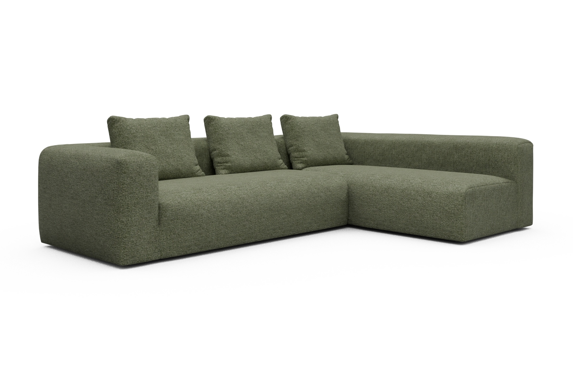 Ecksofa Fred 2x 2,5-Sitzer rechts offen Carreno-Vivid-Green