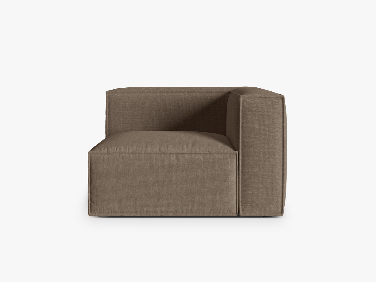 Micadoni Eckmodul Nuria 1-Sitzer Strukturierter Stoff Cappuccino