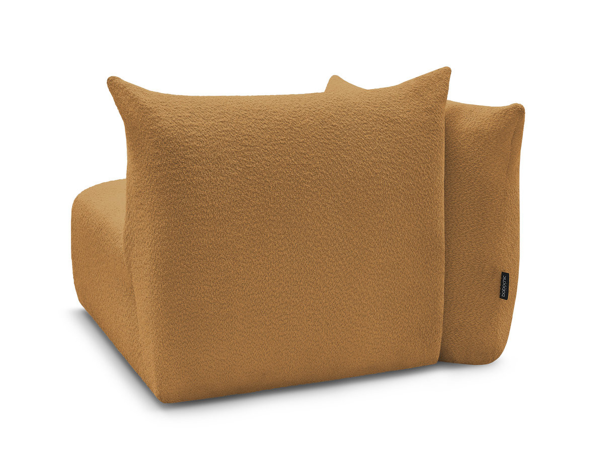 Bobochic Azra Sofamodul 1-Sitzer 117 × 112 cm Bouclé-Stoff Gelb Ecke rechts