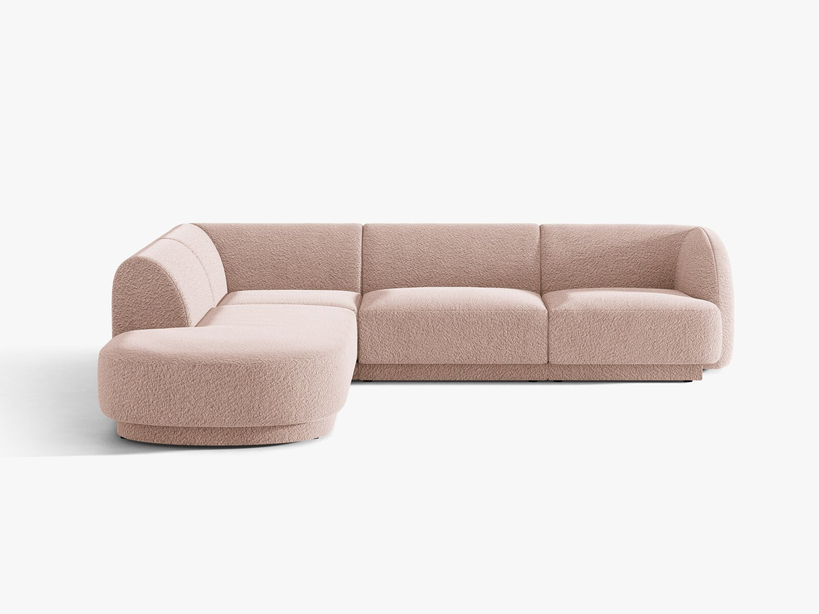 Micadoni Ecksofa Miley 6-Sitzer Links Boucle Baloo Puderrosa