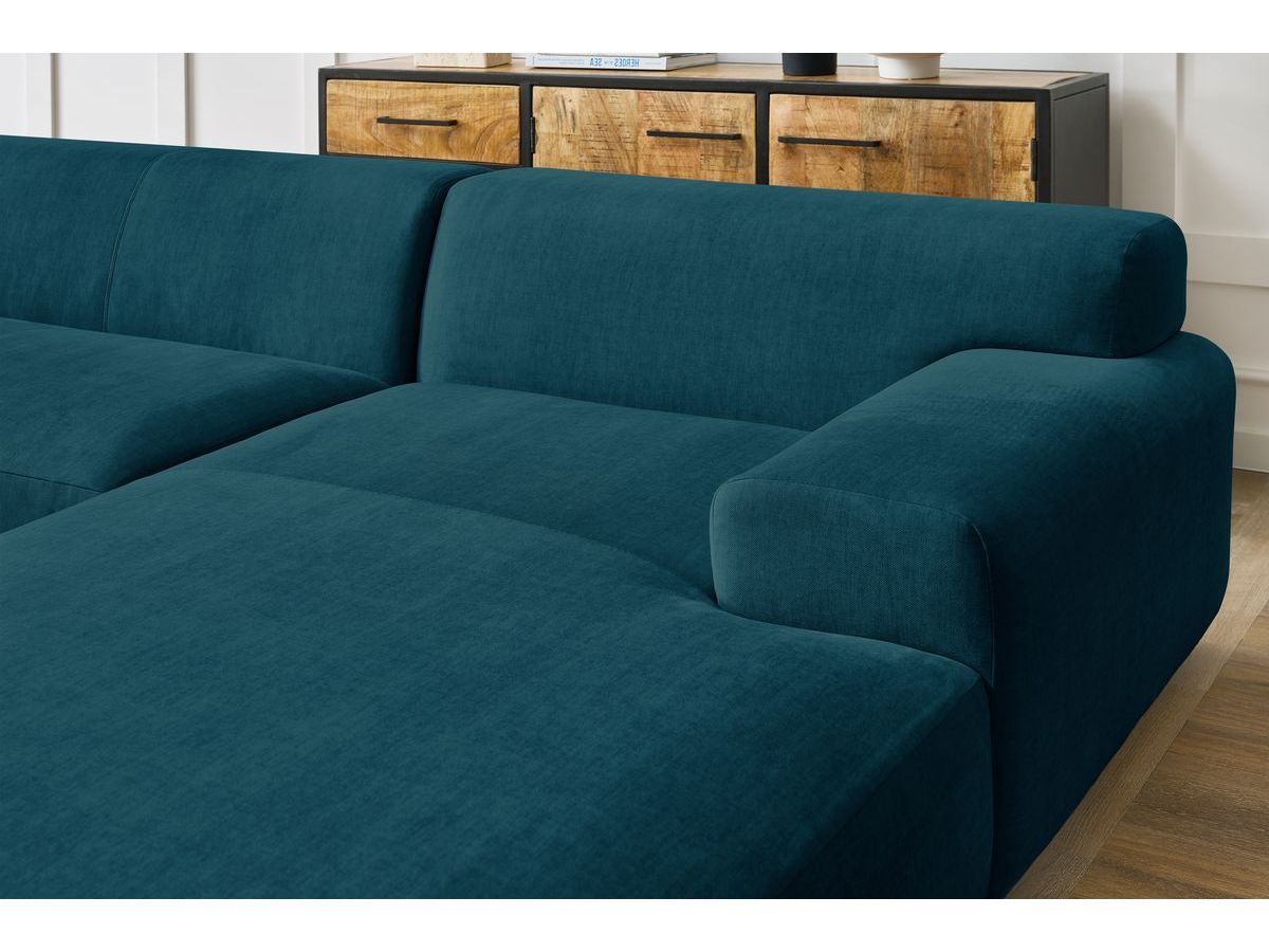 Bobochic Lavena Wohnlandschaft 359 × 220 cm Samt Dunkelblau Ecke rechts