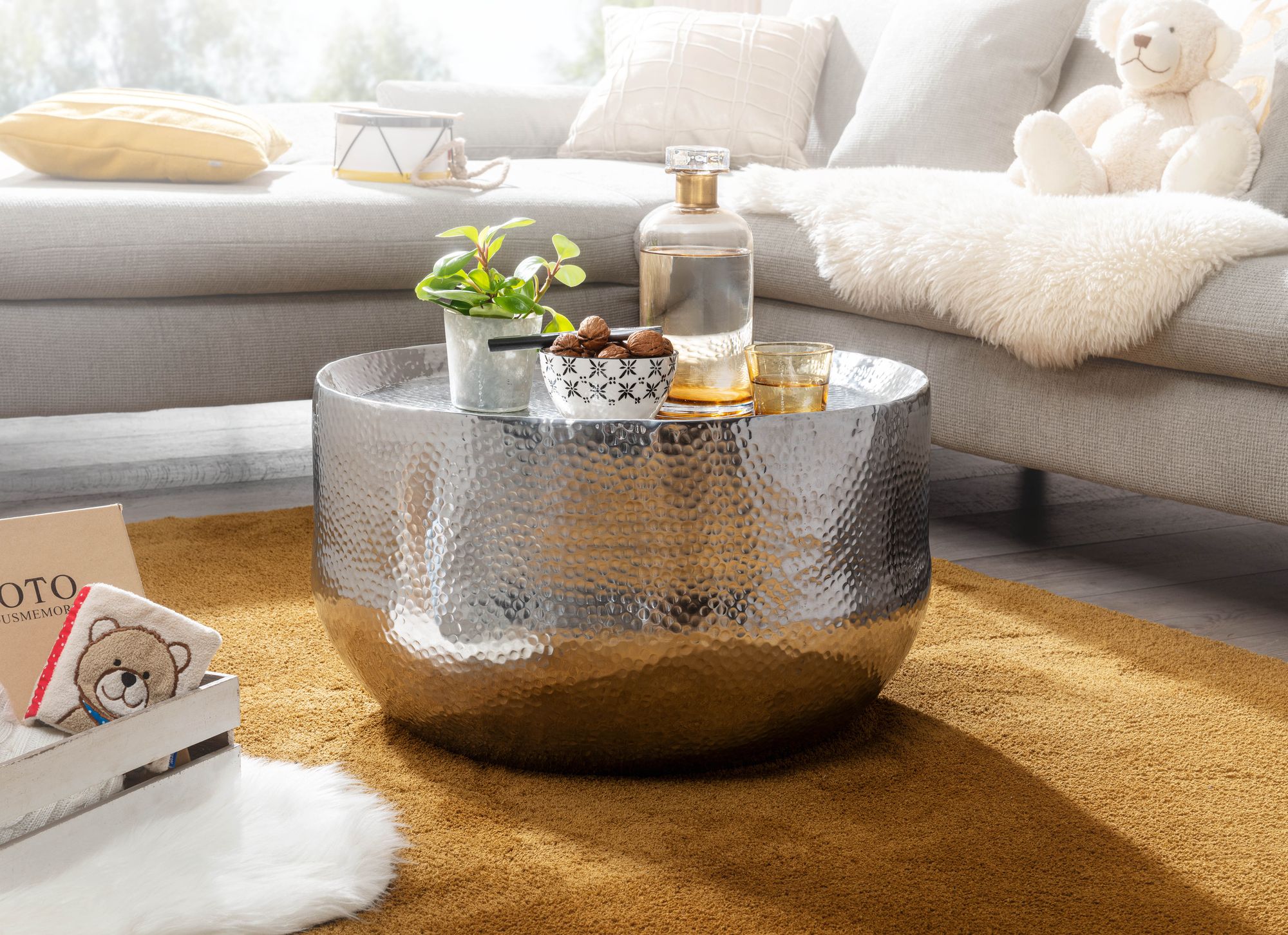 Couchtisch Brekke Silber Ø 60 × H 35 cm