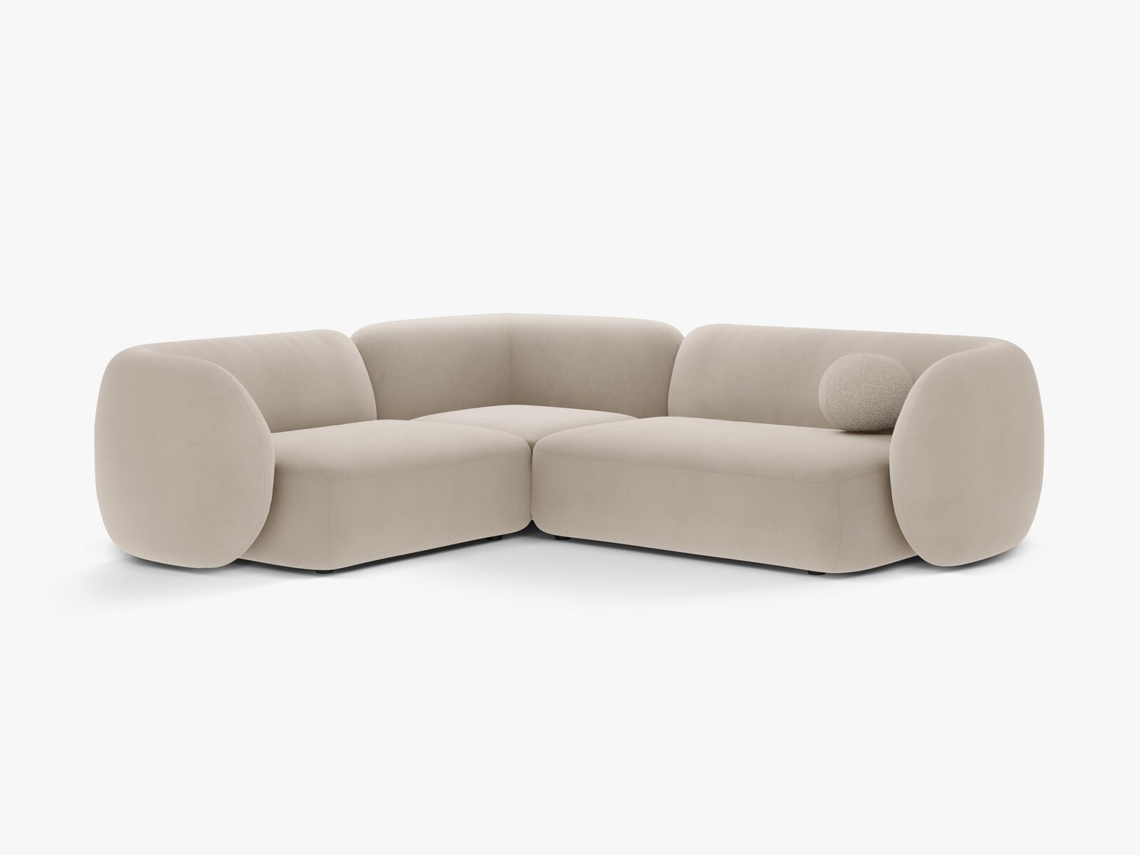 Micadoni Ecksofa Kate 4-Sitzer Links Samt Beige