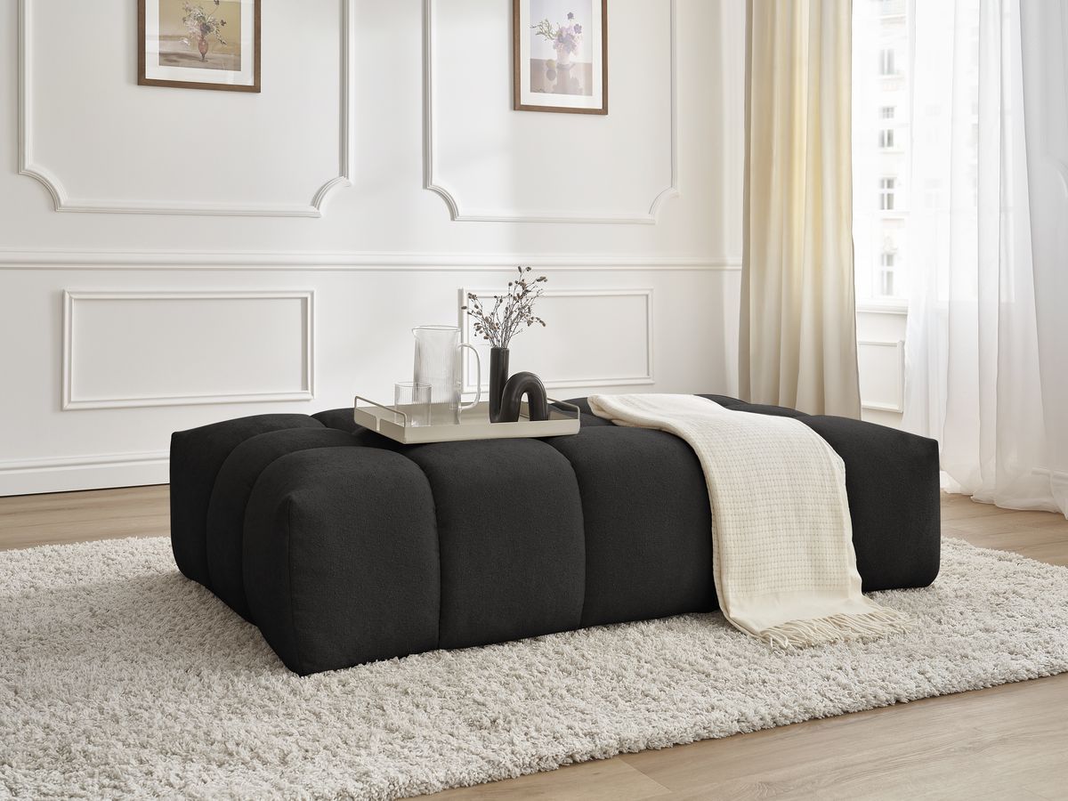 Bobochic Everest Pouf 166 × 100 cm Strukturstoff Schwarz