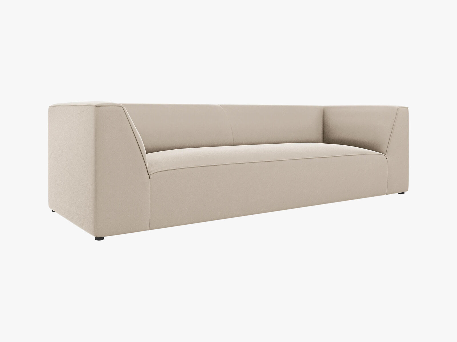 Micadoni Sofa Ruby 3-Sitzer Samt Salvador Beige