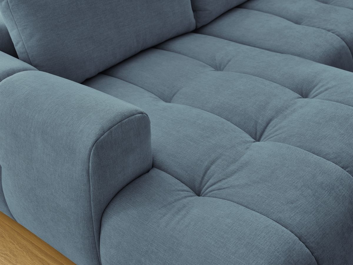 Bobochic Fuji Wohnlandschaft mit Pouf Stoff Hellblau Ecke links