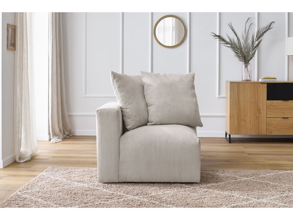 Bobochic Voltaire Eckmodul Cordsamt Beige Ecke links