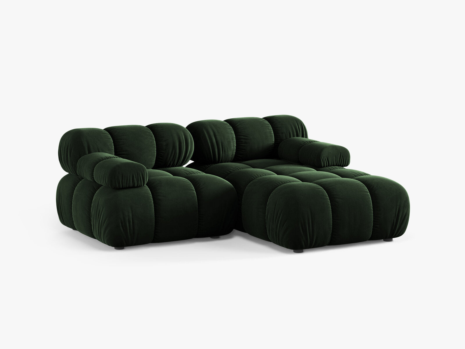 Micadoni Modulares Ecksofa Bellis 3-Sitzer Rechts Samt Venus Flaschengrün