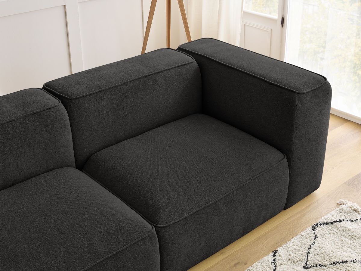 Bobochic Zephyr Sofa 2-Sitzer Strukturstoff Schwarz