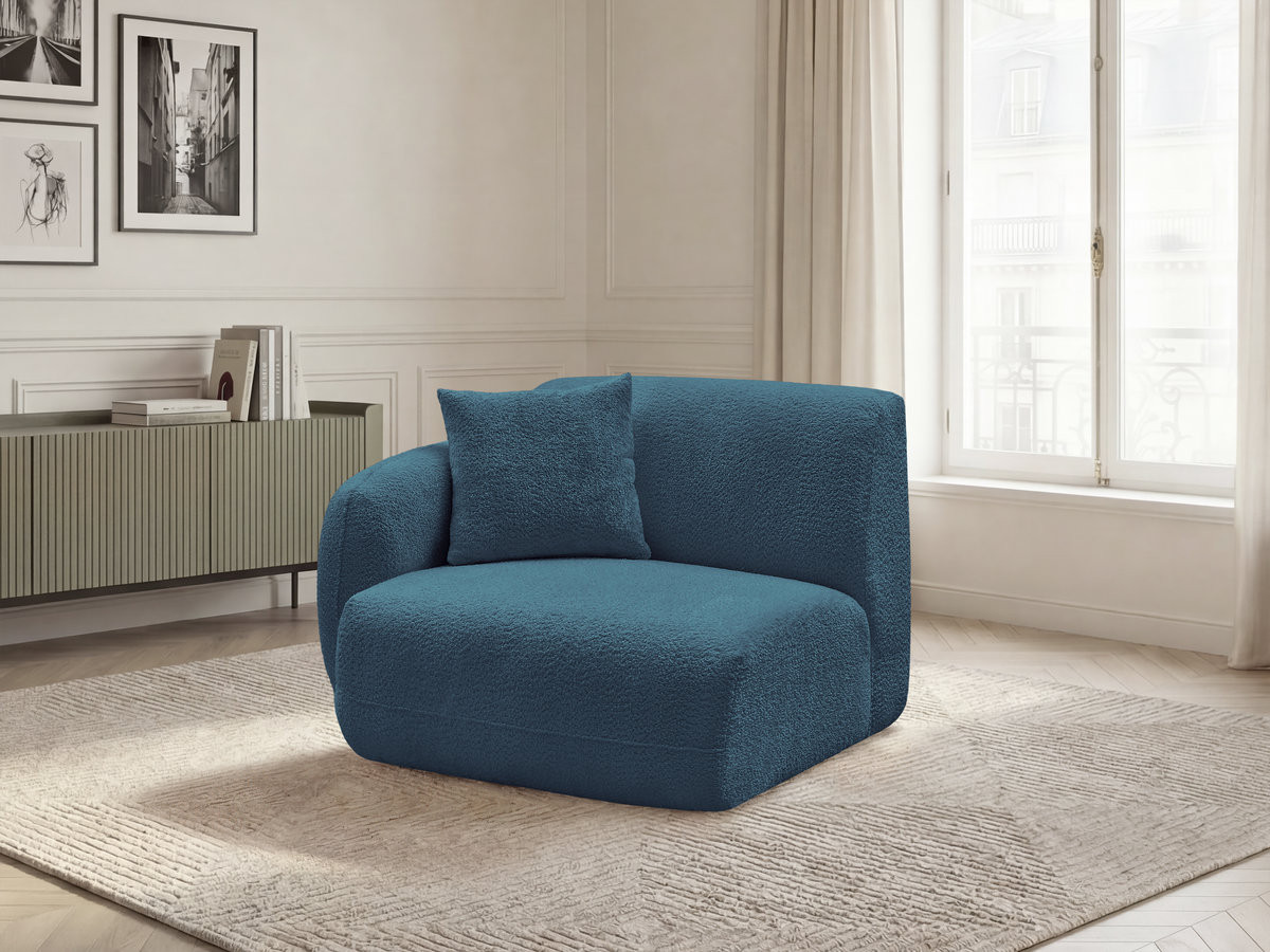 Bobochic Anda Sofamodul 1-Sitzer 104 × 103 cm Chenille Hellblau Ecke links