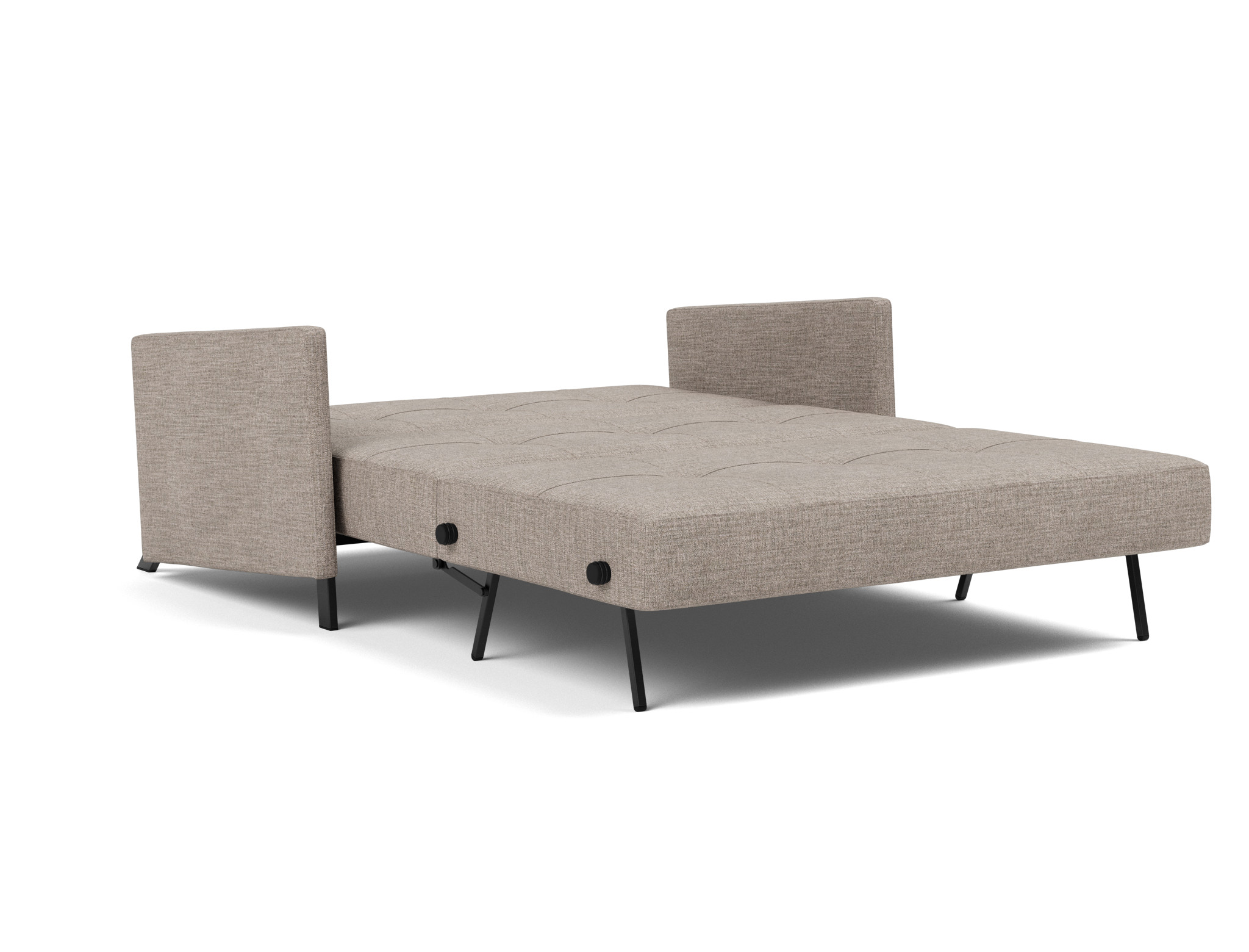 Schlafsofa Cubed mit Armlehnen 140 Chenille Yuveno 472-Warm-Grey