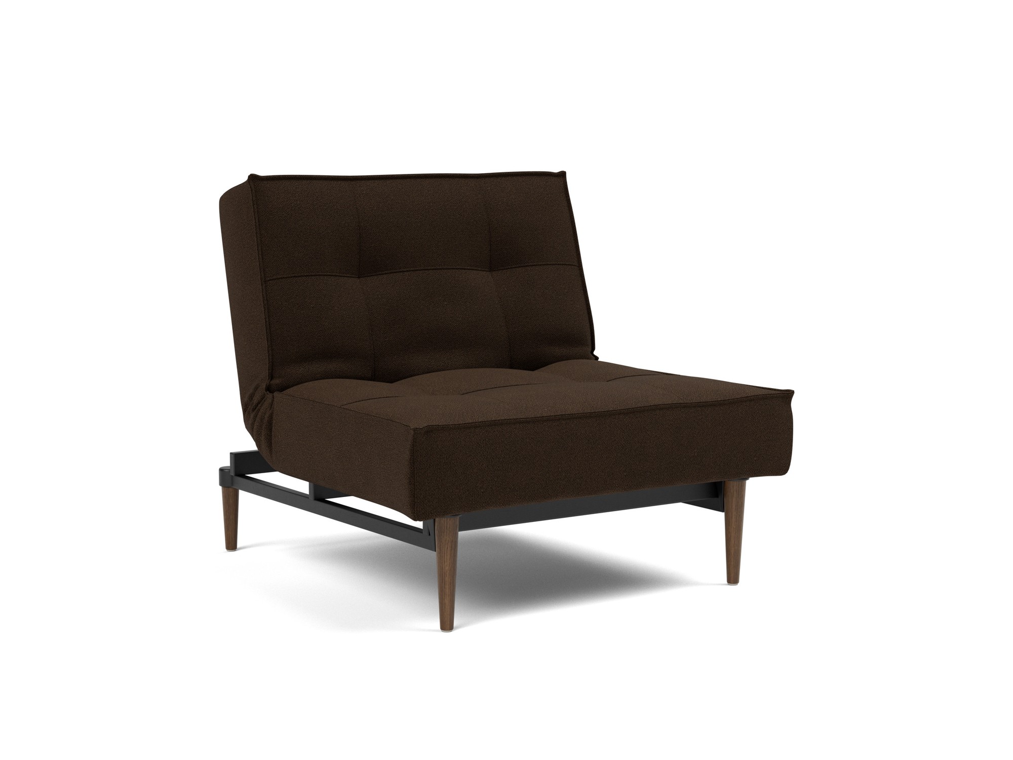 Sessel Splitback Strukturierter Stoff Taura 358-Chocco Beine Styletto Eiche dunkel