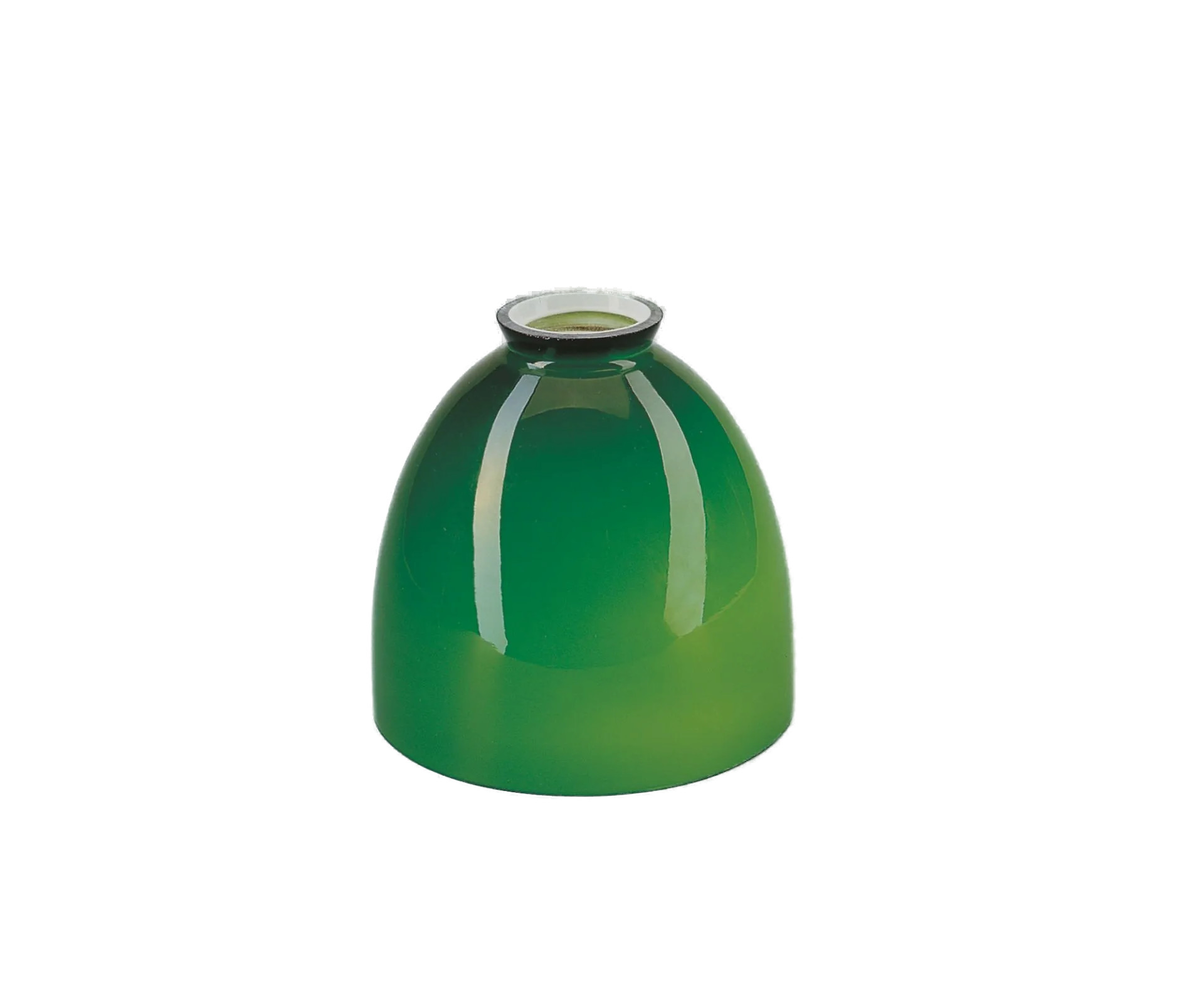 Berliner Messinglampen Glasschirm Nr. 171 Glockenform, Grün
