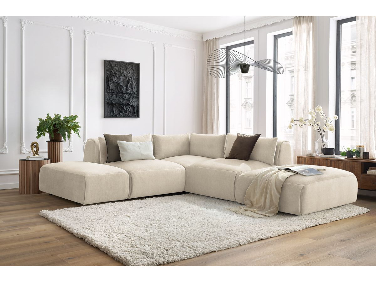 Bobochic Jeanne Ecksofa 271 × 300 cm Samt Beige