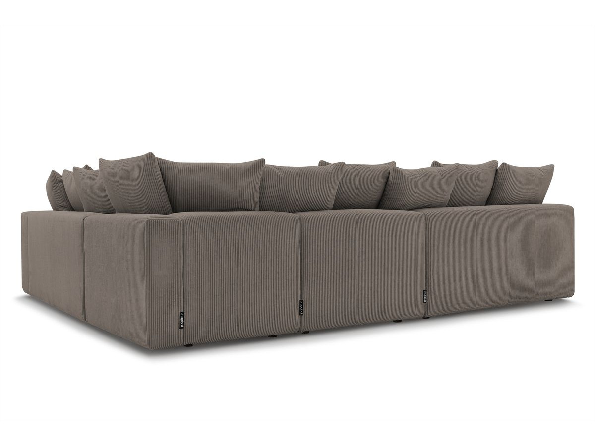 Bobochic Voltaire Ecksofa 322 × 268 cm Cordsamt Taupe Ecke rechts