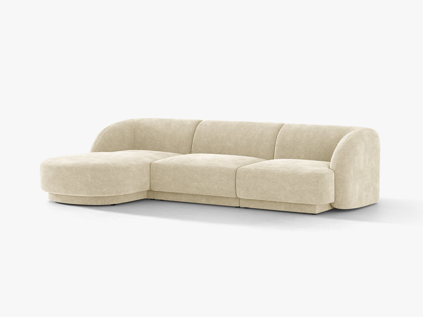 Micadoni Ecksofa Miley 4-Sitzer Links Chenille Haga Helles Beige