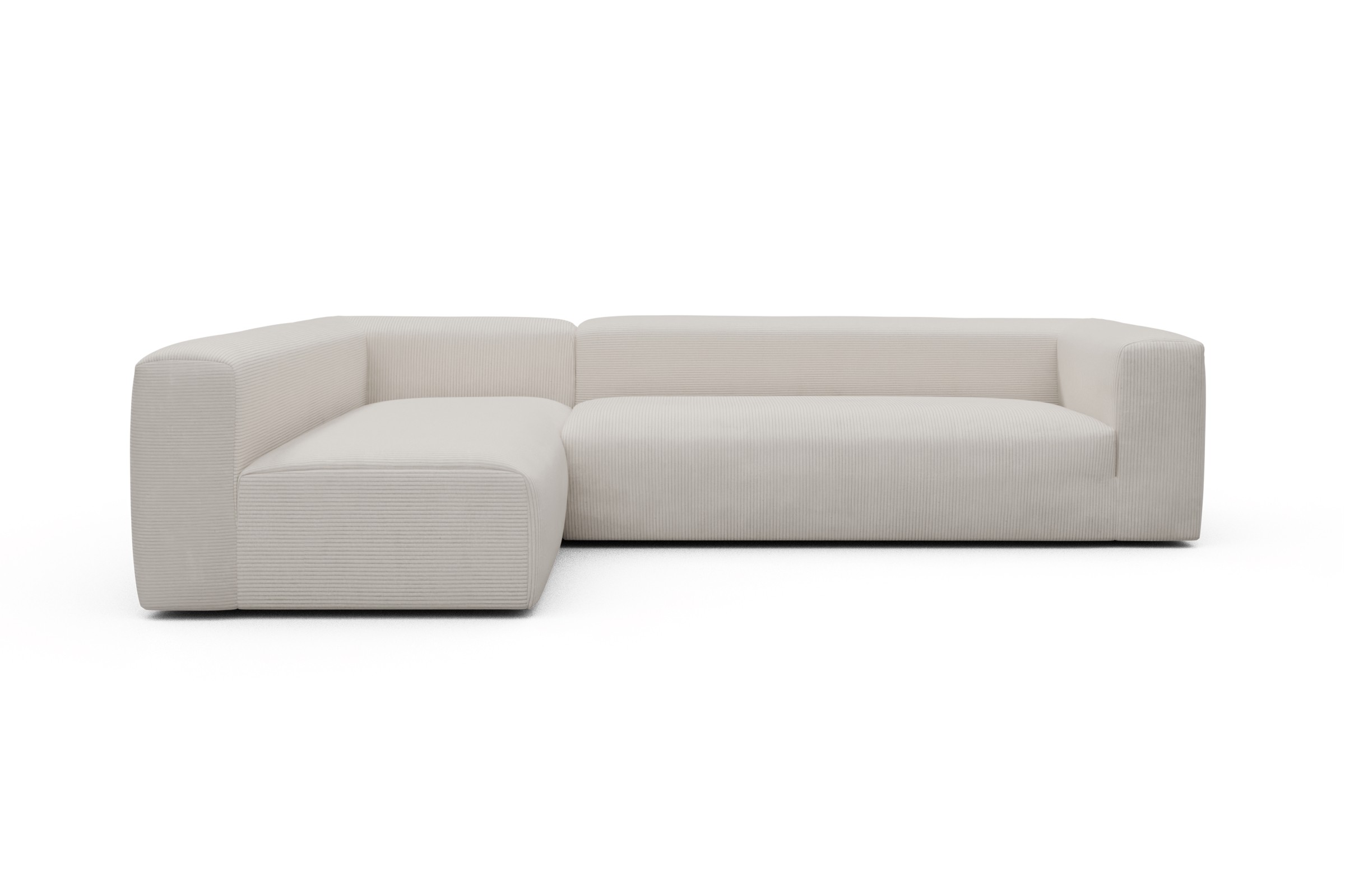 Ecksofa Fred 2x 2,5-Sitzer links offen Kord Corduroy 594-Ivory