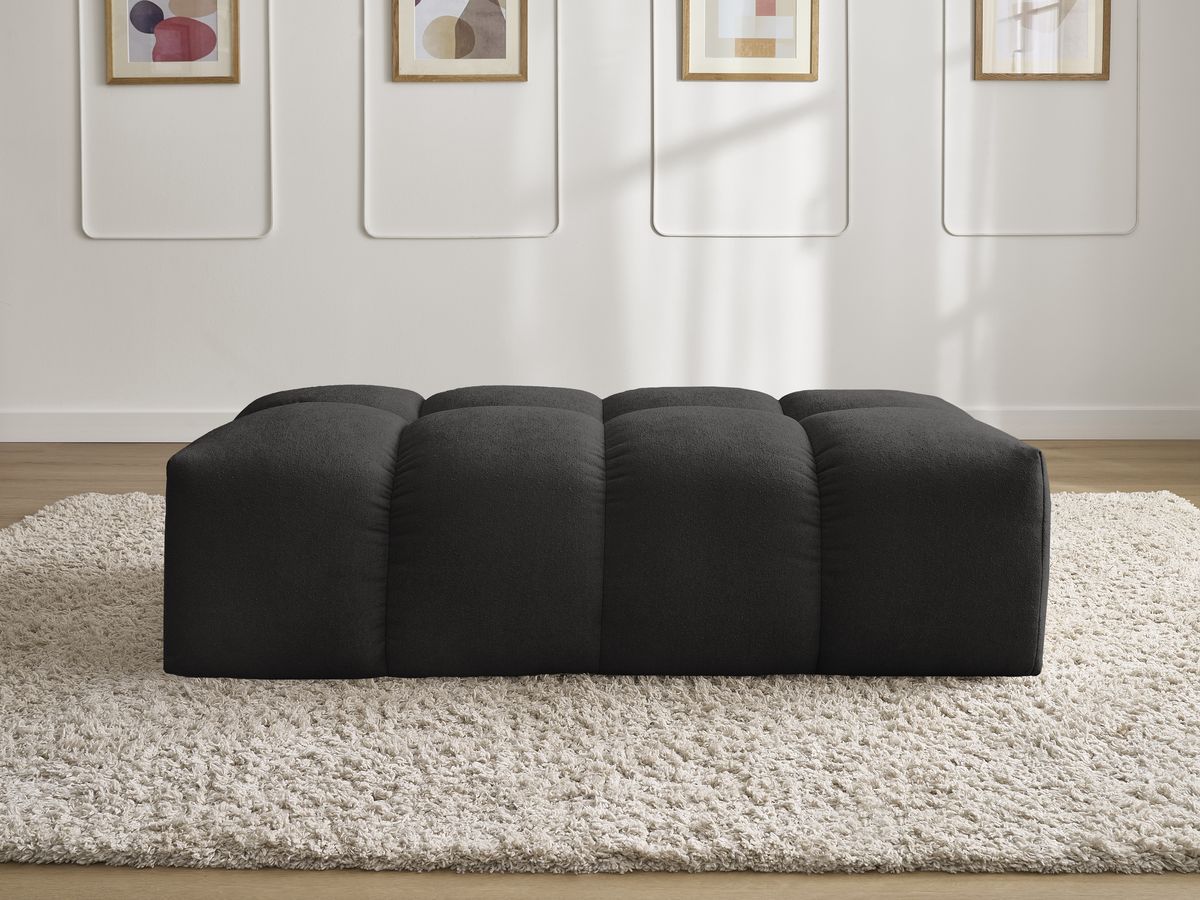 Bobochic Everest Pouf 140 × 70 cm Melange-Stoff Schwarz