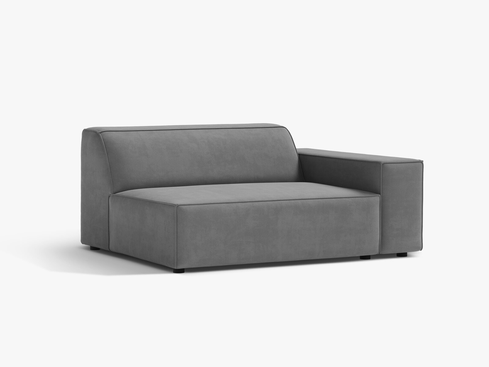Micadoni Jodie Sofamodul XL Rechts Samt Venus Hellgrau