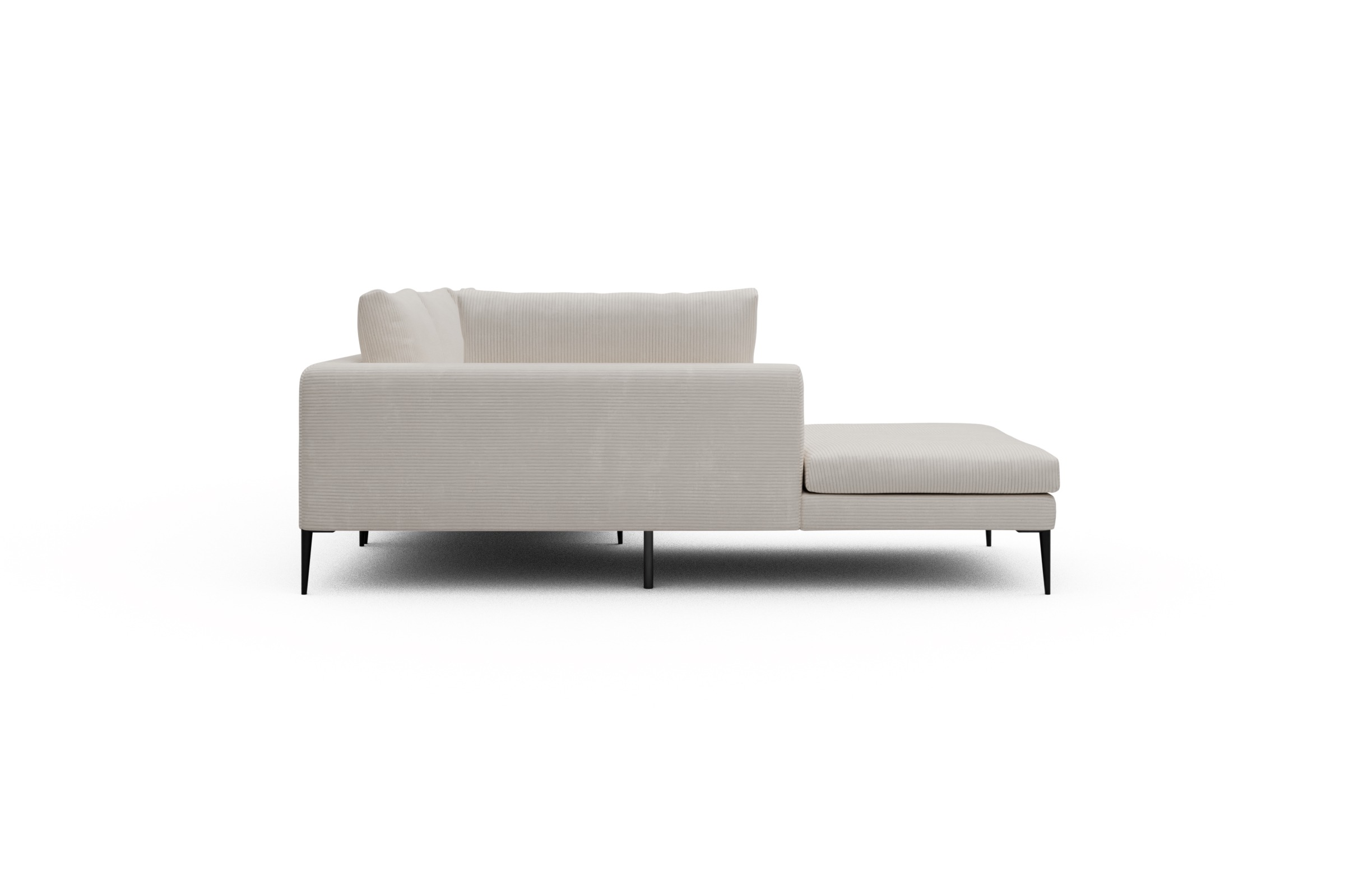 Ecksofa Paul Relax-Ecke rechts mit 3-Sitzer Corduroy-Ivory