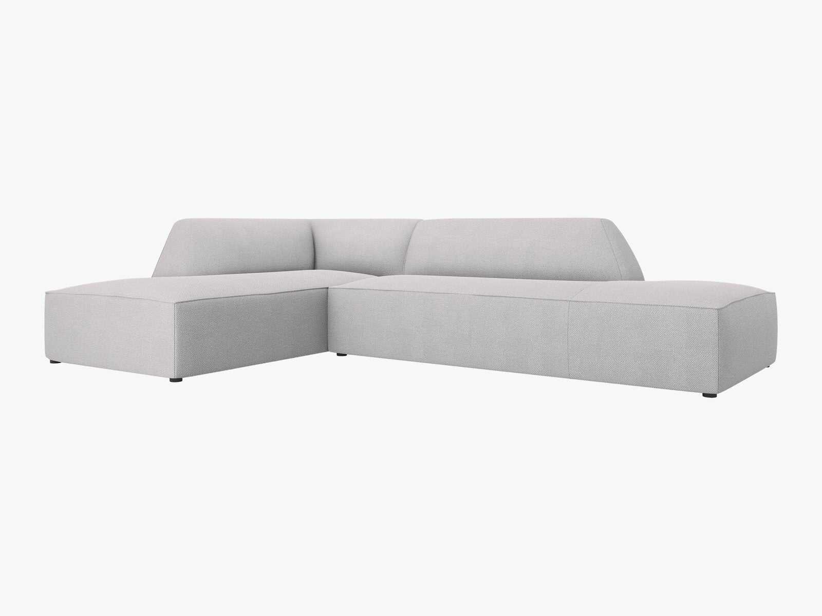 Micadoni Ecksofa Ruby 4-Sitzer Links Strukturierter Stoff Ottawa Hellgrau