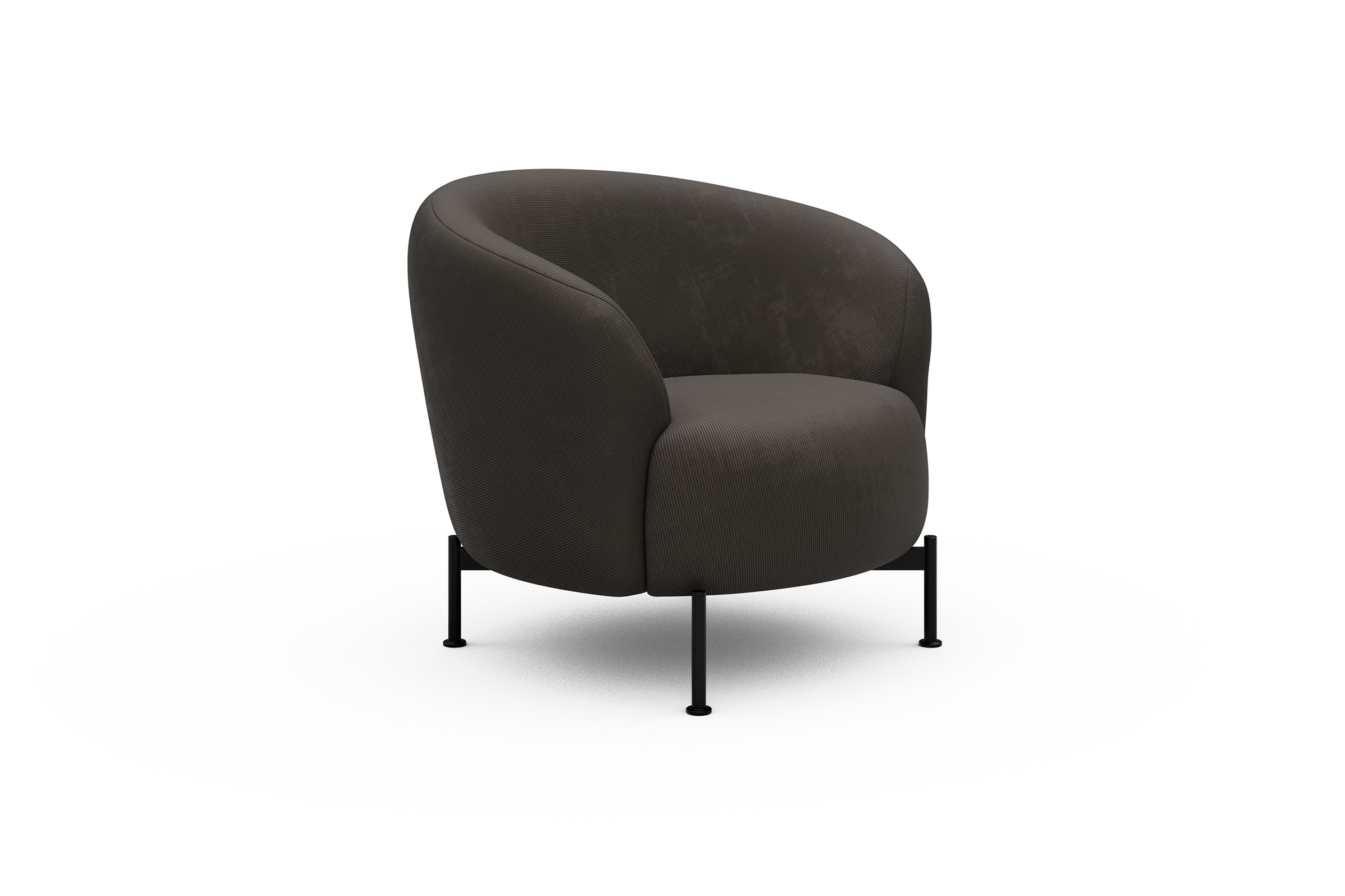 Sessel Ronda X-Metallgestell Schwarz Cordufine-Taupe