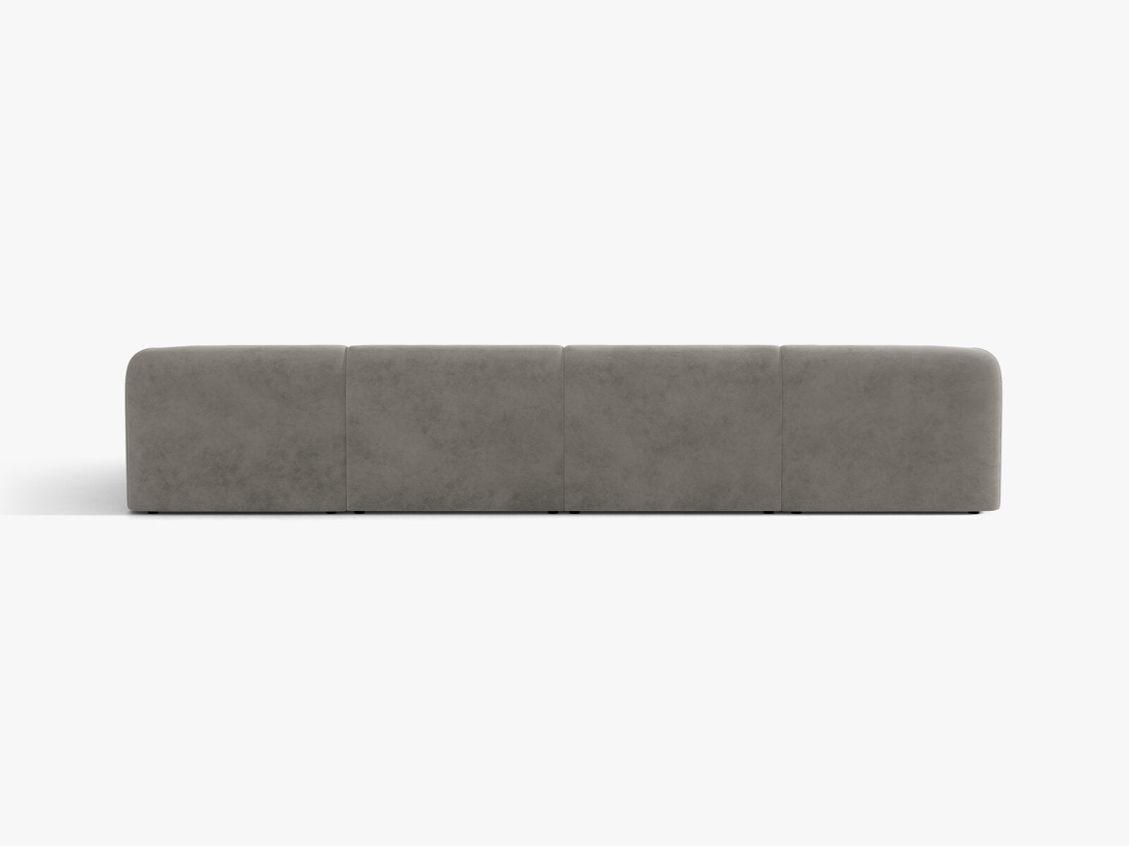 Micadoni Panorama-Sofa Miley 5-Sitzer Samt Bluvel Hellgrau