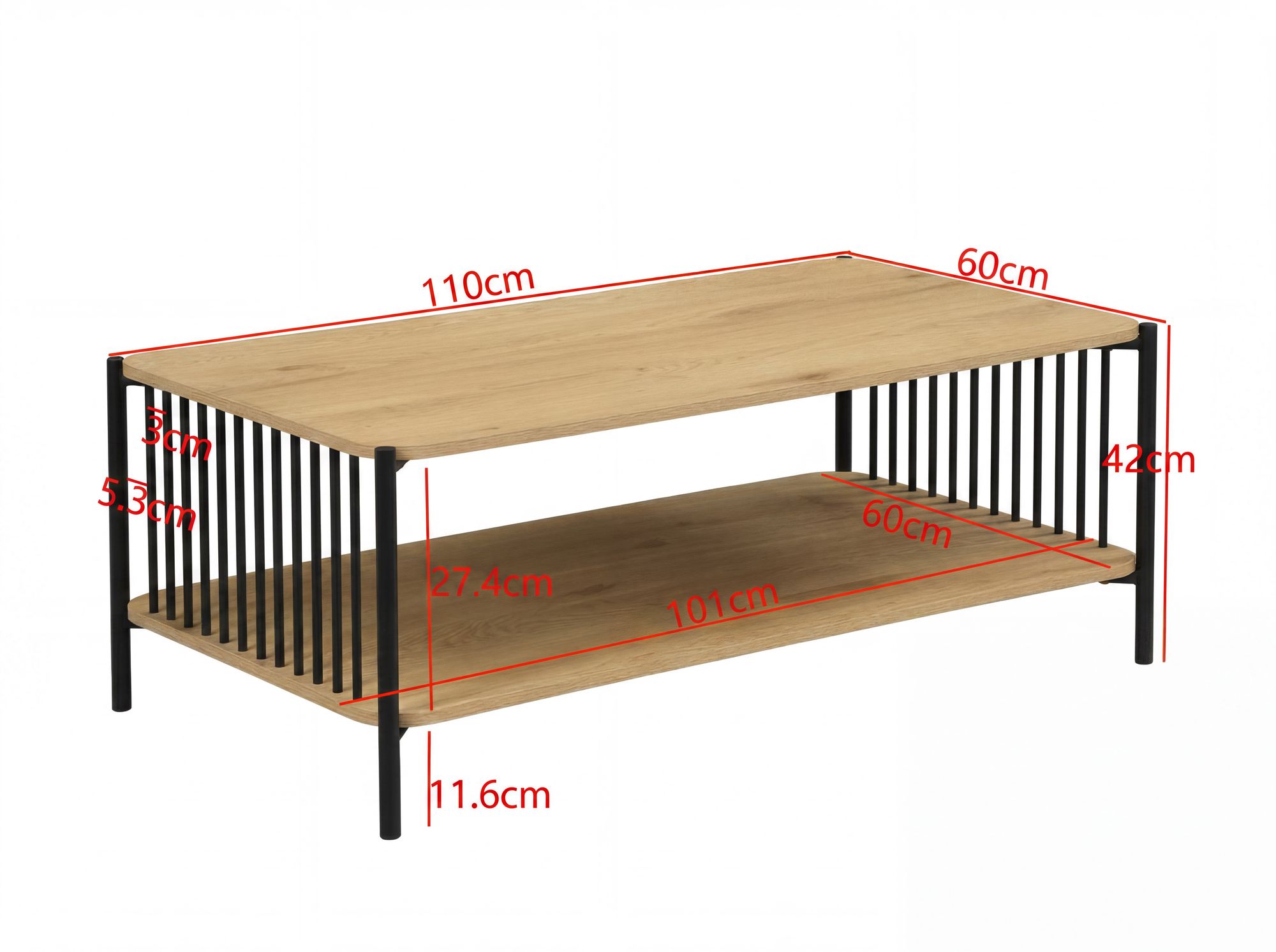 Couchtisch Sparbu Braun 110 × 60 × 42 cm