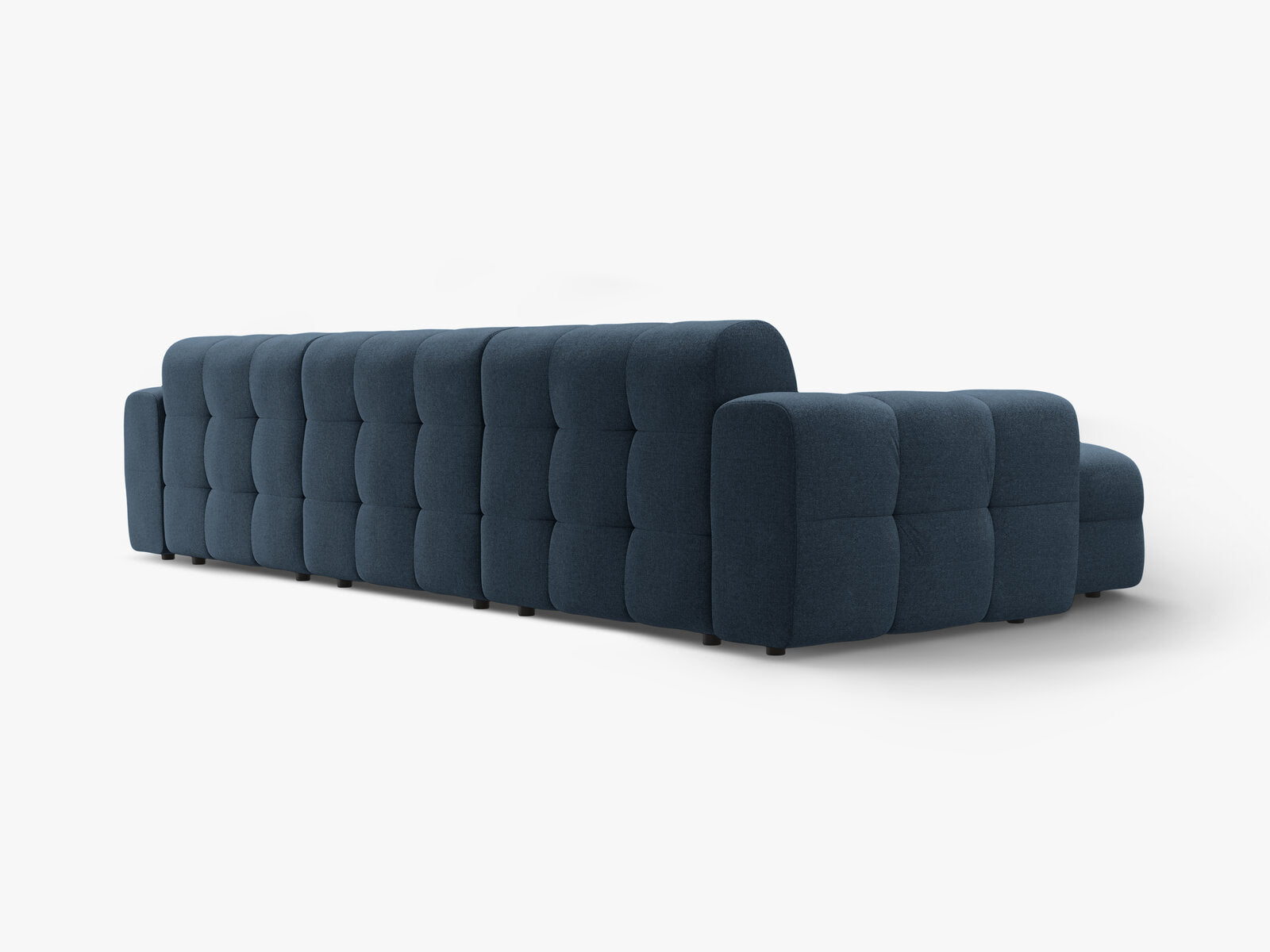 Micadoni Ecksofa Kendal 5-Sitzer Links Strukturierter Stoff Marineblau