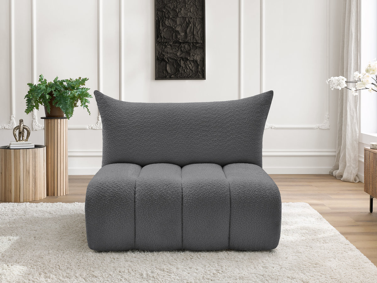 Bobochic Azra Sofamodul 2-Sitzer 120 × 112 cm Bouclé-Stoff Dunkelgrau