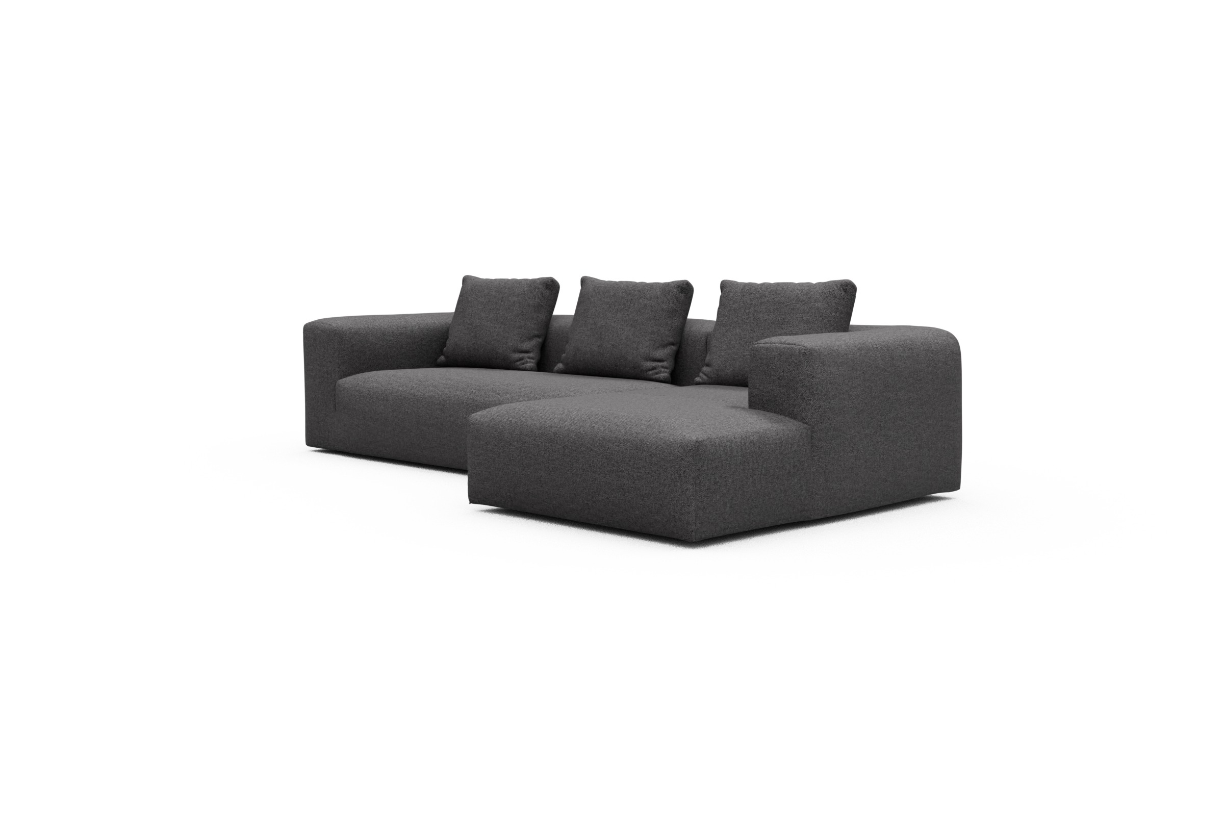 Ecksofa Fred Chaiselongue rechts mit 2,5-Sitzer Sama-Antracite