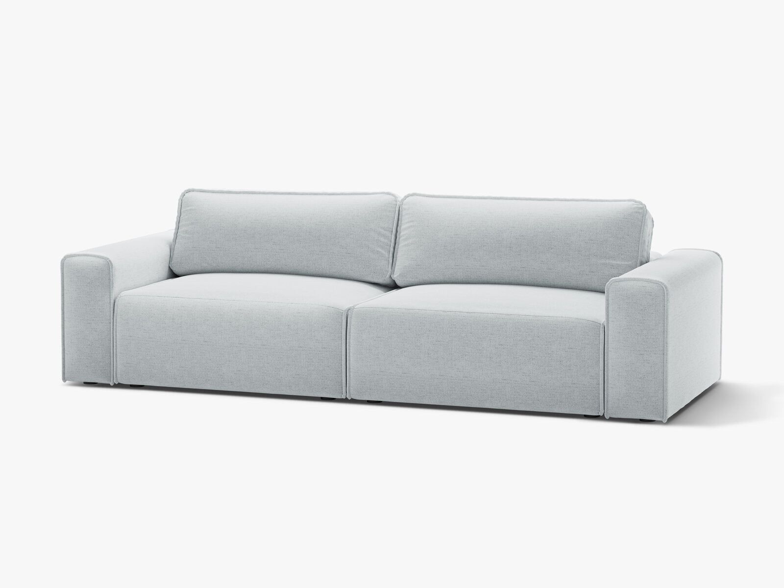 Micadoni Sofa Victor 3-Sitzer mit Schlaffunktion Strukturierter Stoff Hellgrau