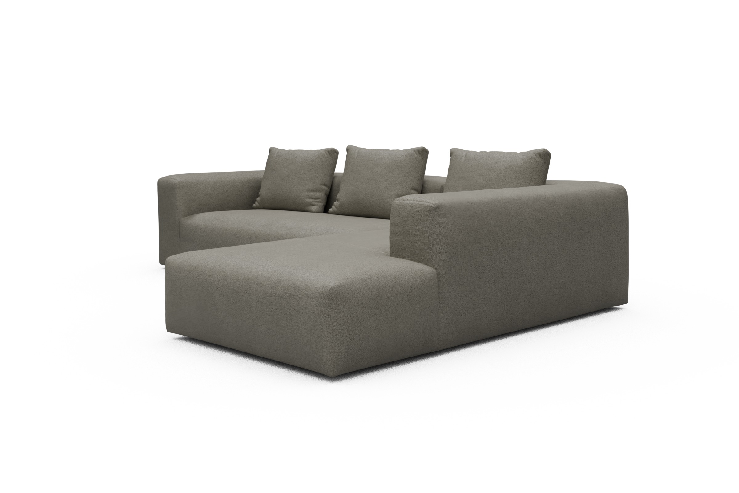 Ecksofa Fred Relax-Ecke rechts mit 2,5-Sitzer Denari-Warm-Grey