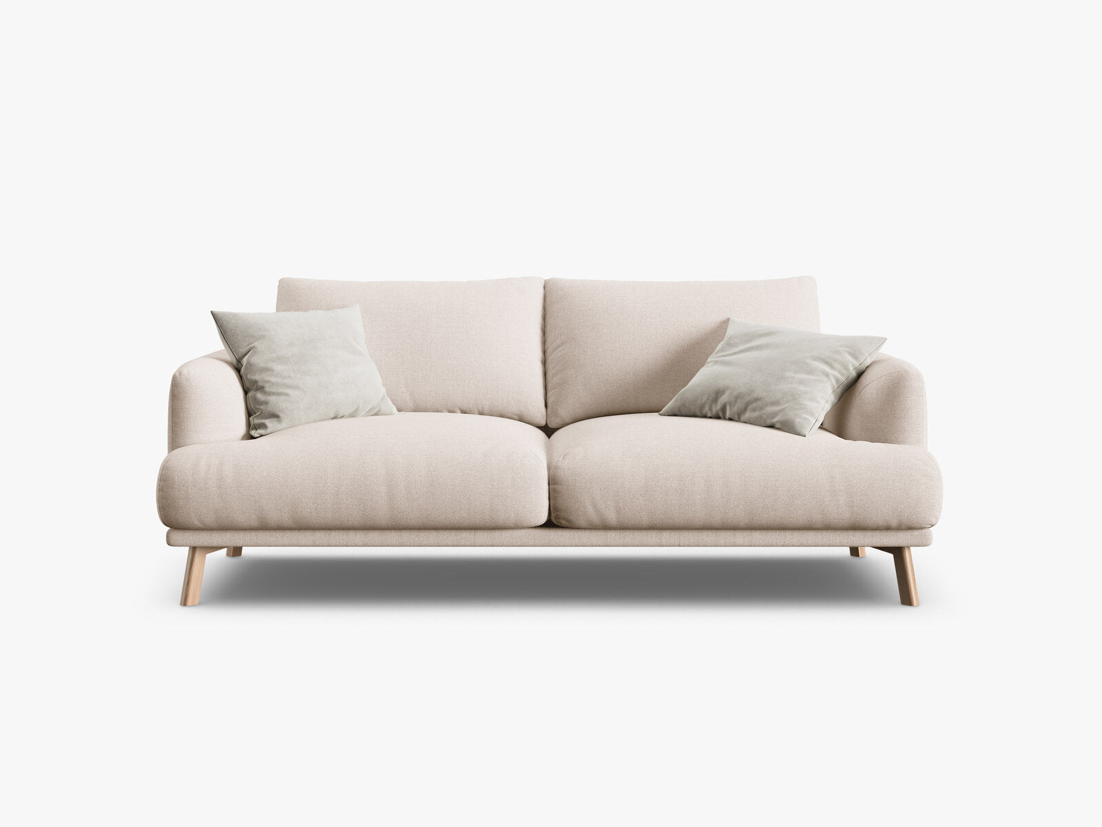 Micadoni Sofa Naomi 2-Sitzer Strukturierter Stoff Liberty Beige