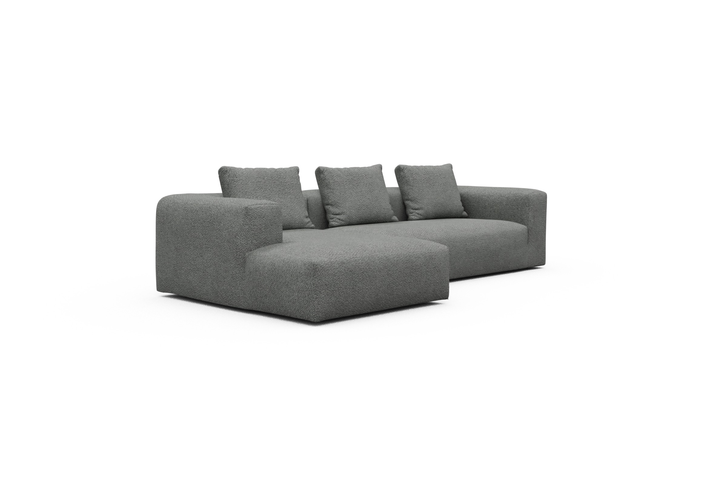 Ecksofa Fred Chaiselongue links mit 2,5-Sitzer Vanora-Warm-Grey