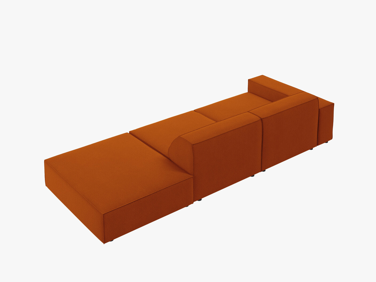 Micadoni Sofa Jodie 3-Sitzer Rechts Strukturierter Stoff Megan Terrakotta