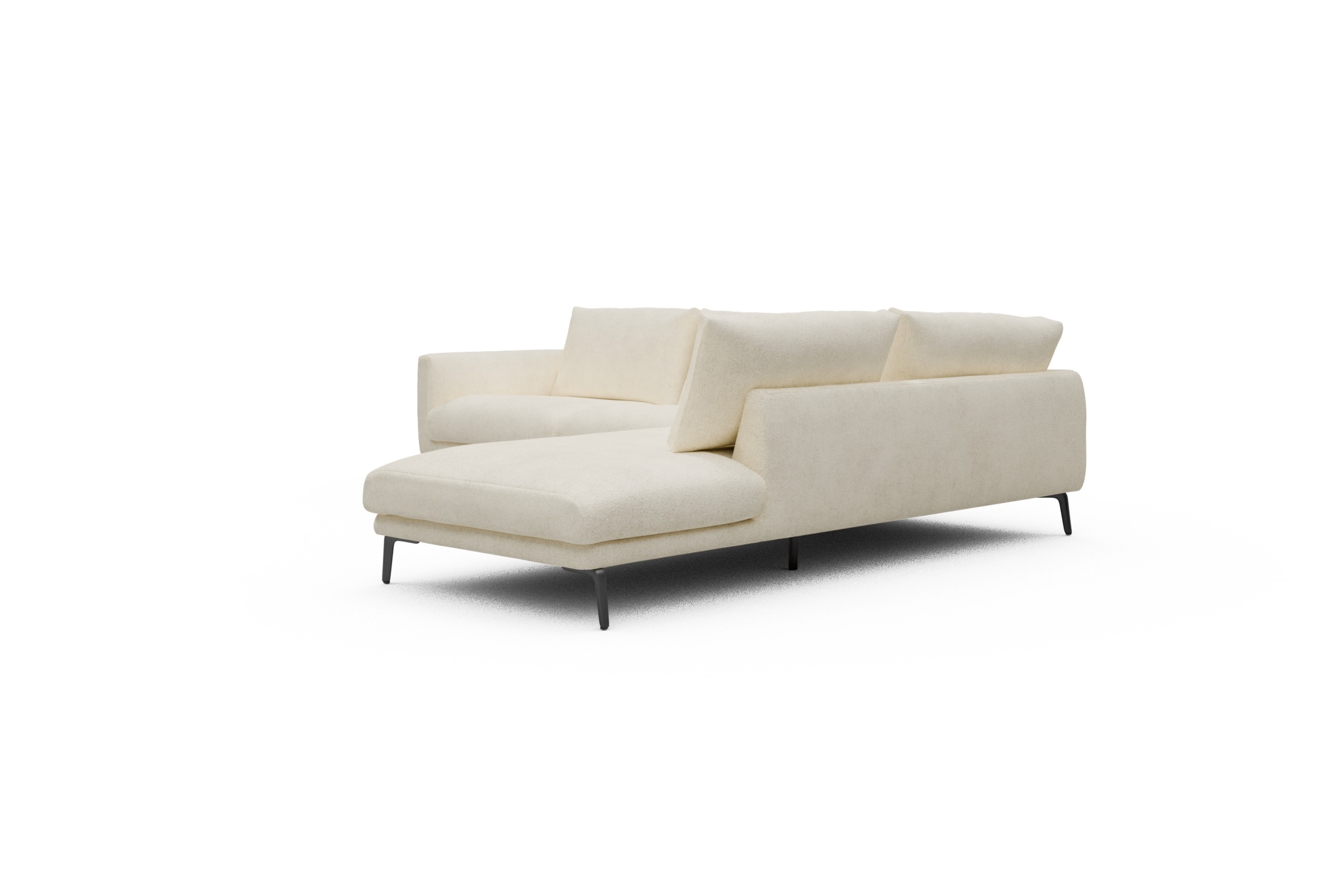 Ecksofa Karl Relax-Ecke rechts mit 2,5-Sitzer Boucle-Off-White