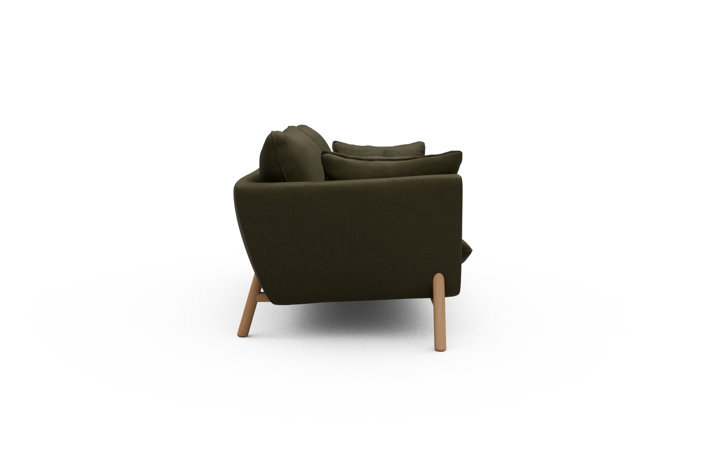 Sofa Emil 2-Sitzer Beinfarbe Eiche Natur Cordufine-Pine-Green