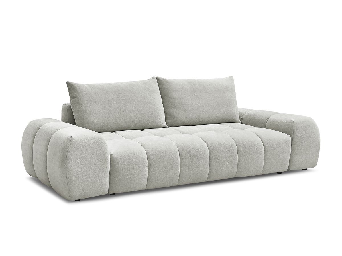 Bobochic Everest Sofa 3-Sitzer, 2 Kissen Strukturstoff Hellgrau