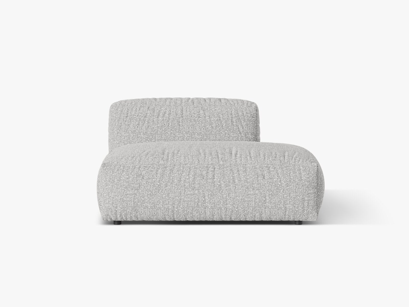 Micadoni Ecksofa-Modul Martina 1-Sitzer Rechts Boucle Monet Silber