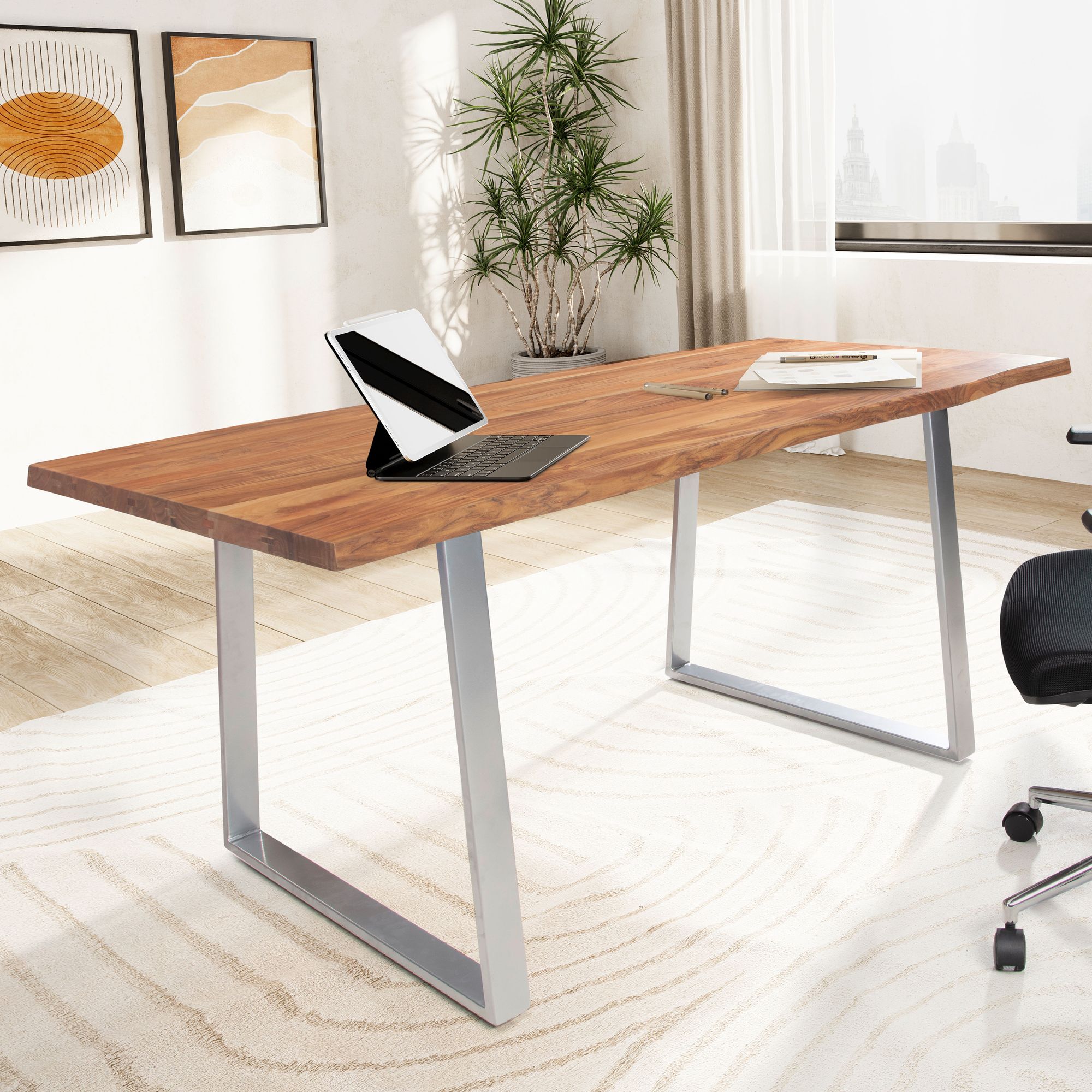 Schreibtisch Leirsund Akazie Massivholz 200 × 100 × 76 cm