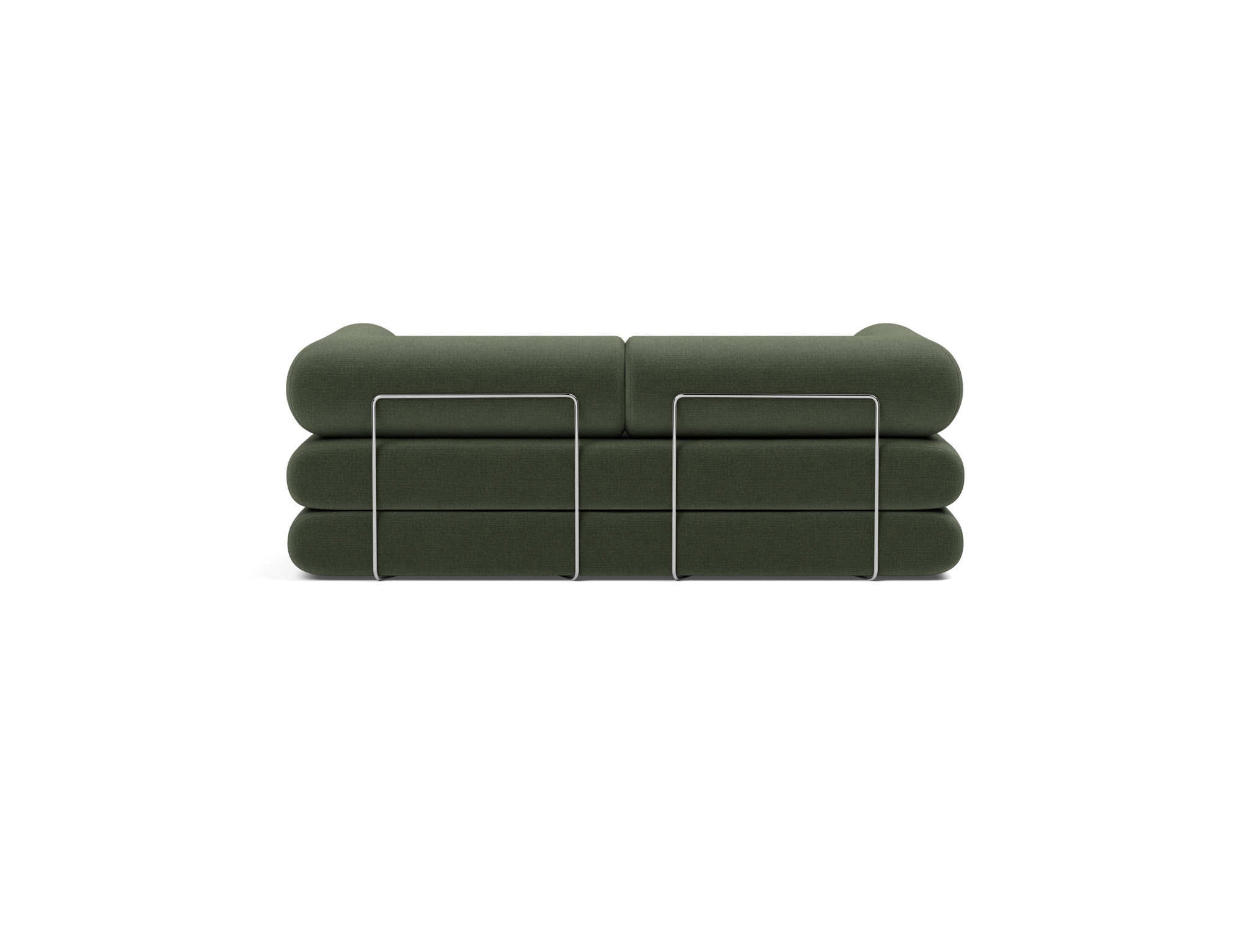 Tagesbett Circlus mit L-förmigen Armlehnen Chenille Esina 413-Olive-Green