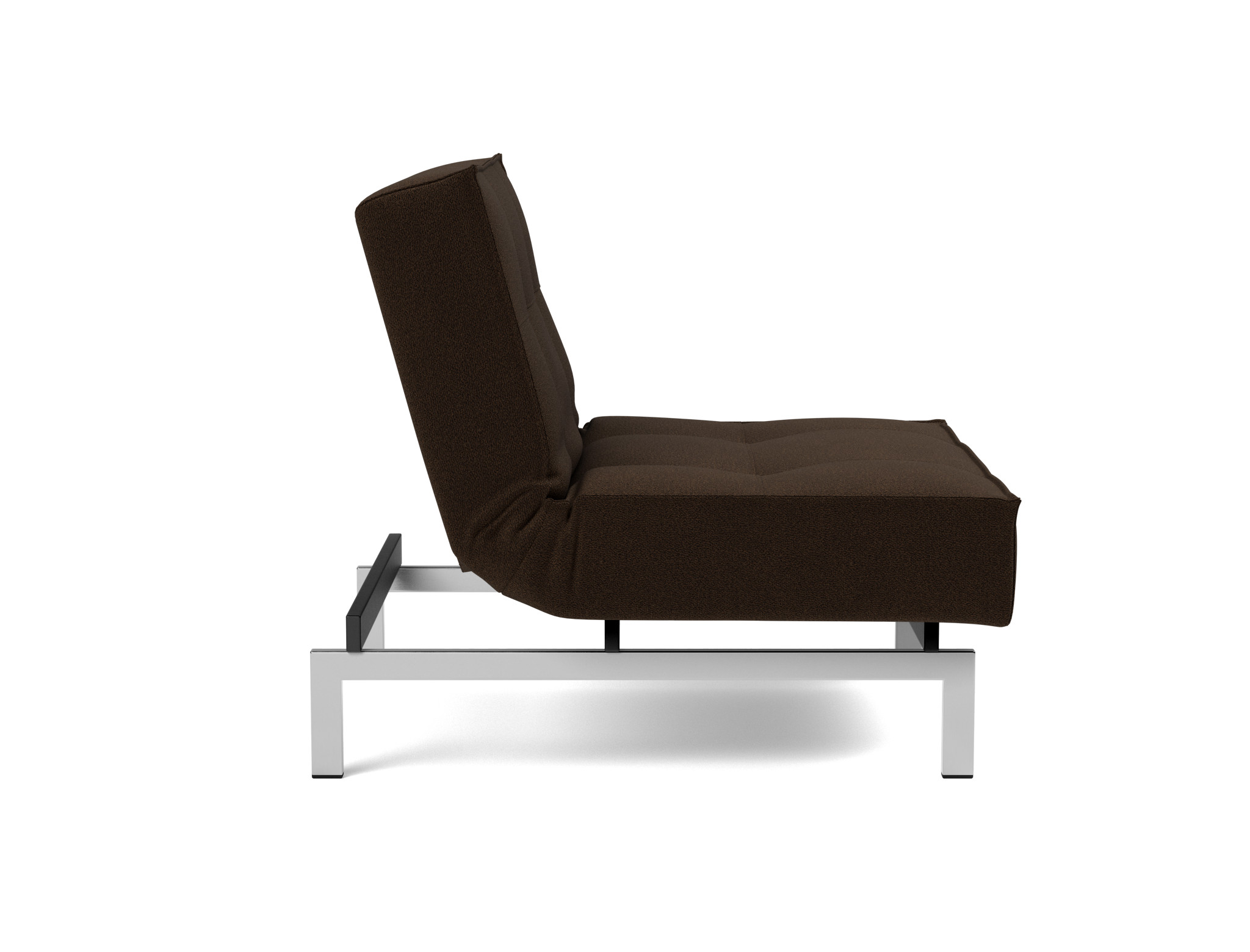 Sessel Splitback Strukturierter Stoff Taura 358-Chocco Beine Chrom