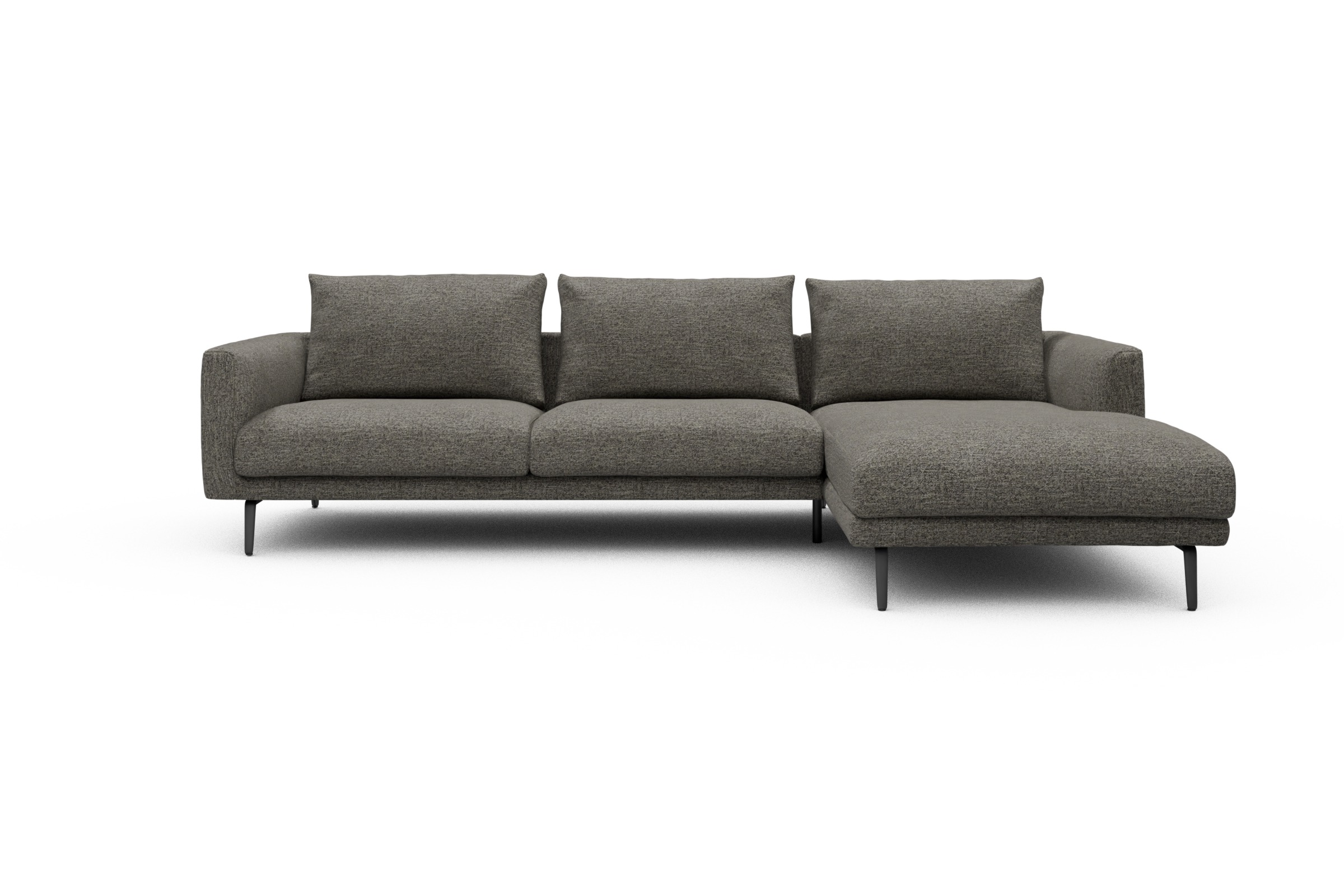 Skandi Home Ecksofa Karl Chaiselongue rechts mit 2,5-Sitzer Carreno-Sepie-Brown moebelfaktor